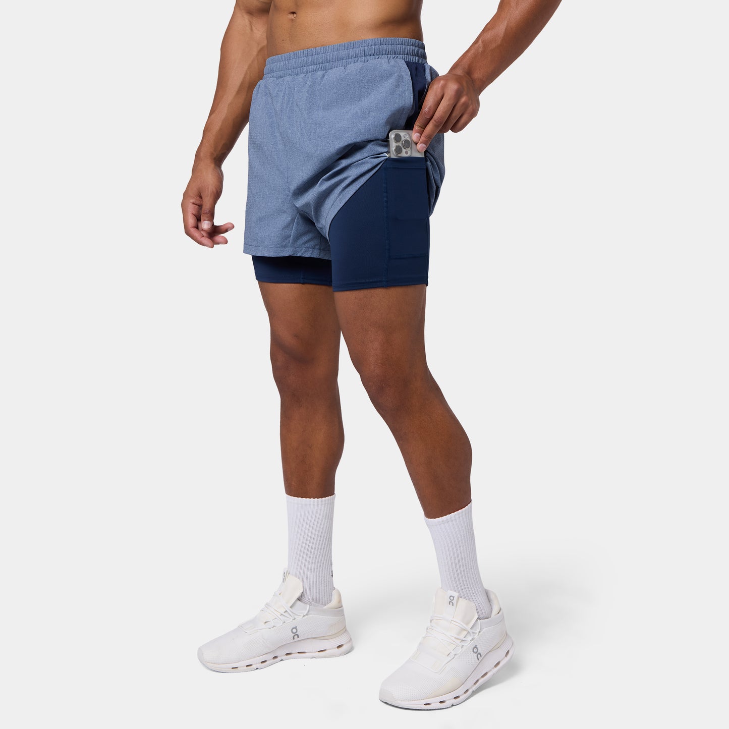 شورت ميش 2 في 1 5" - كحلي مارل