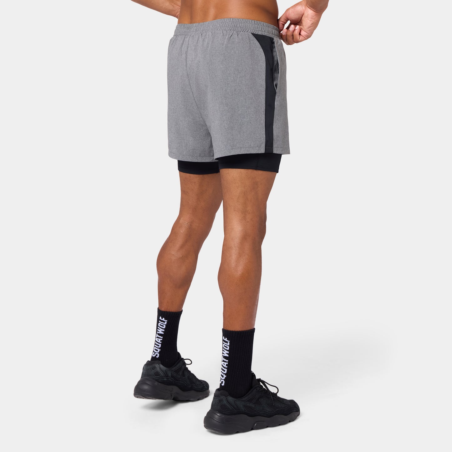 شورت ميش 2 في 1 5" - أسود مارل