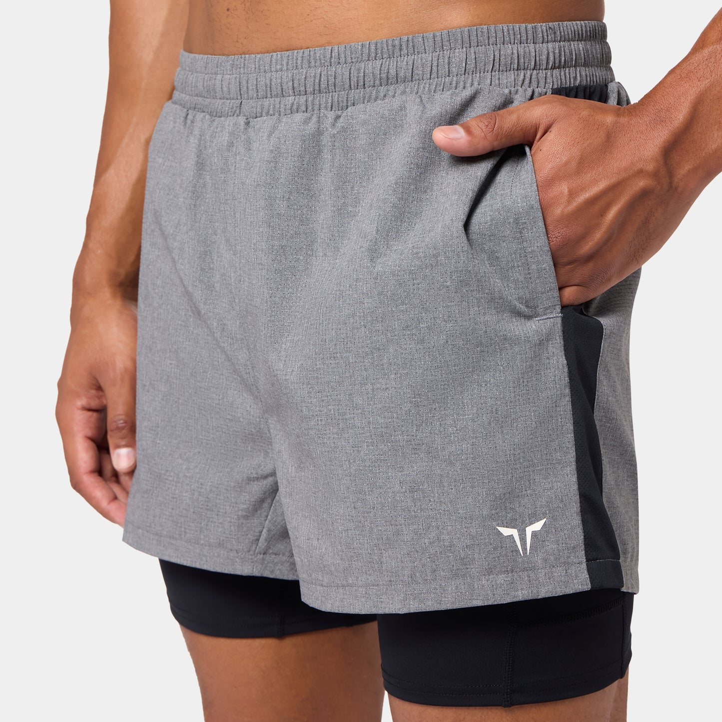 شورت ميش 2 في 1 5" - أسود مارل