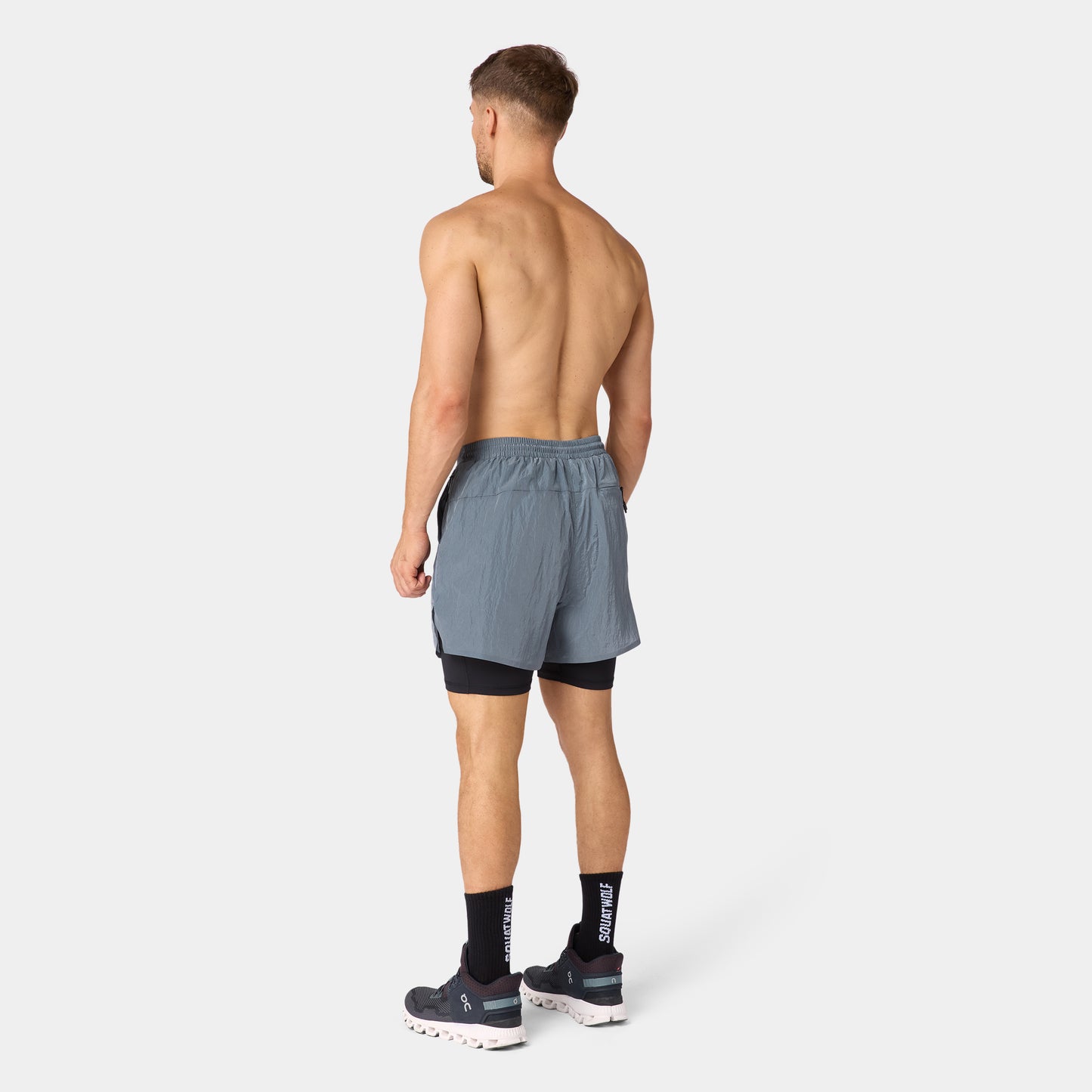 شورت آكت دراي® 2 في 1 7"- أزرق رمادي