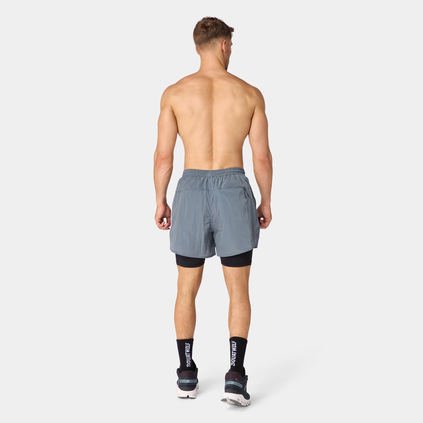 شورت آكت دراي® 2 في 1 7"- أزرق رمادي