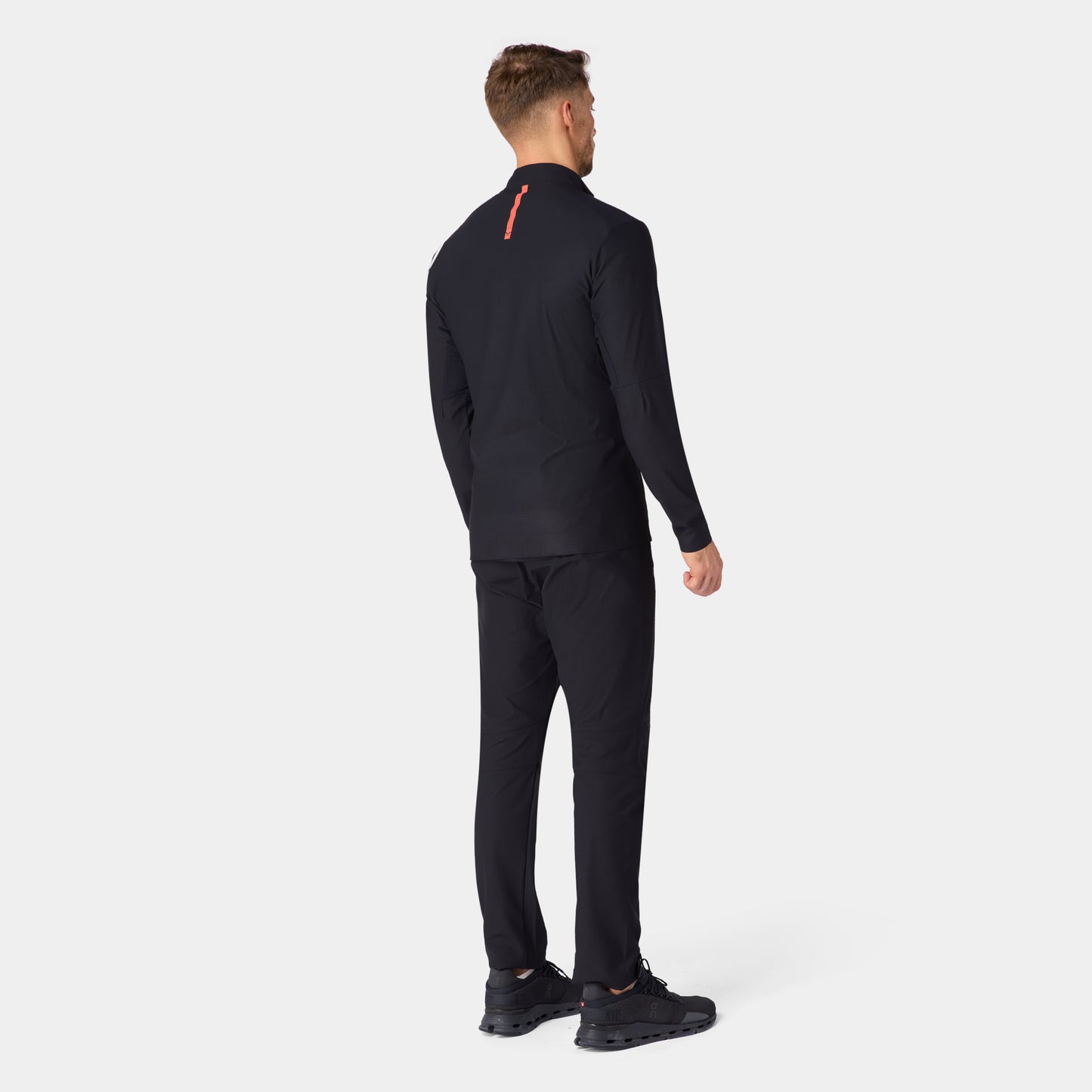 توب آكت دراي® مع ربع سحاب و أكمام طويلة - أسود