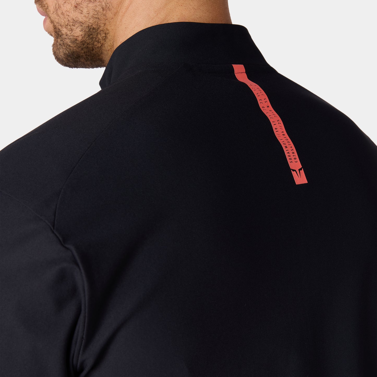 توب آكت دراي® مع ربع سحاب و أكمام طويلة - أسود