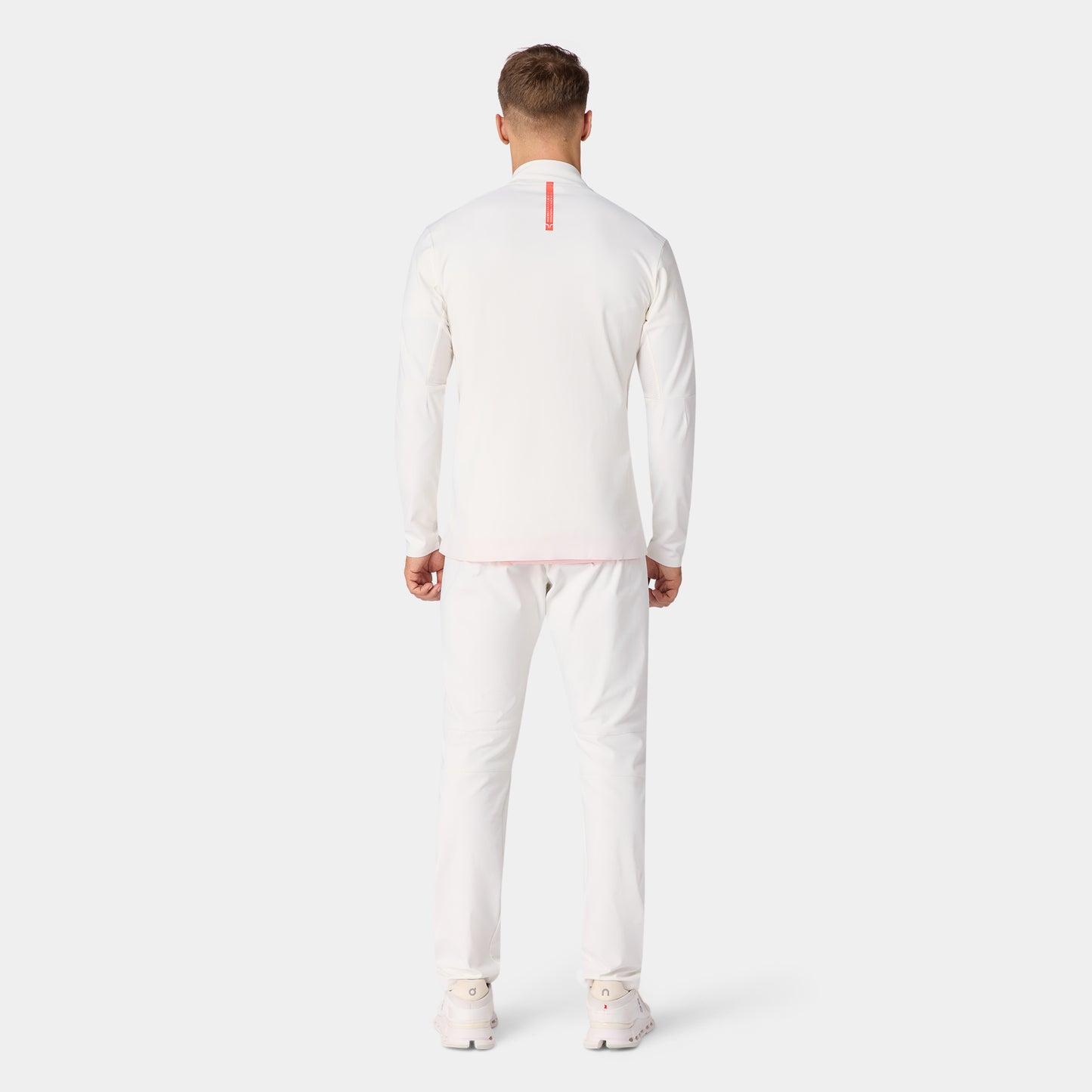 توب آكت دراي® مع ربع سحاب و أكمام طويلة - أبيض لؤلؤي