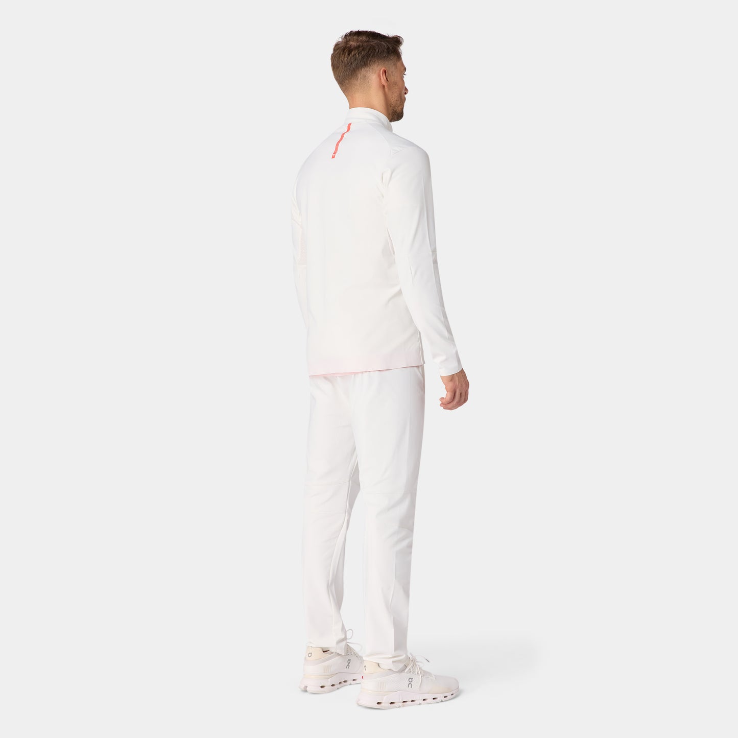 توب آكت دراي® مع ربع سحاب و أكمام طويلة - أبيض لؤلؤي