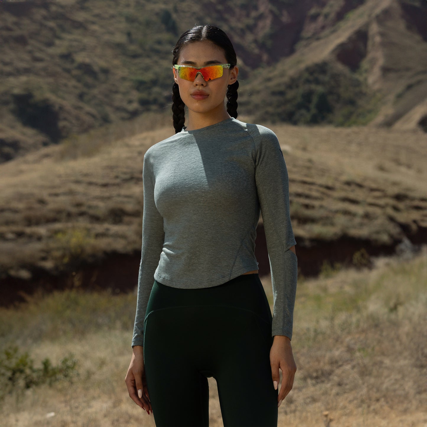 نيوتك تيشيرت آكت دراي® بأكمام طويلة - فستقي مارل