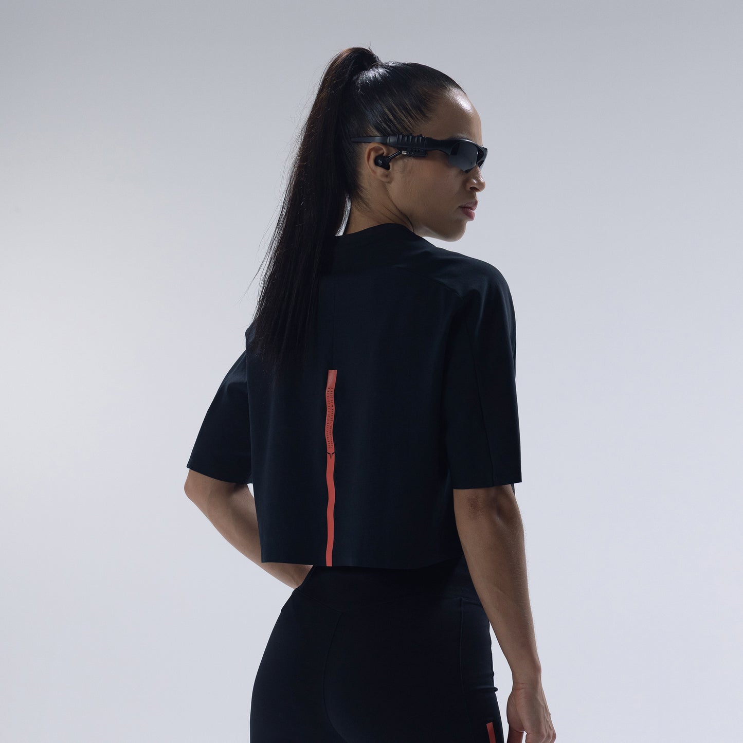 تيشيرت قطن بيما آكت دراي® للجيم فضفاض مرتفع - أسود