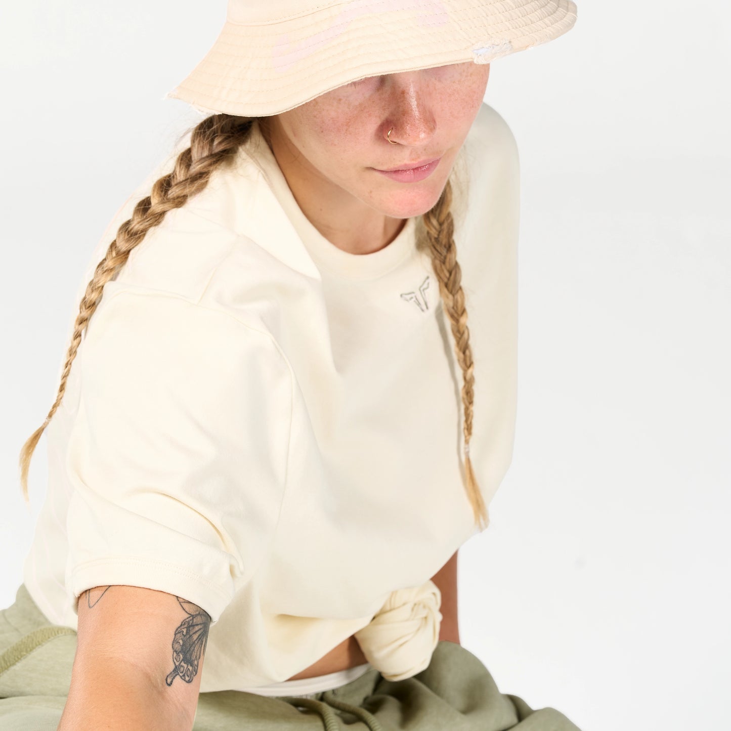 تيشيرت فضفاض مع شعار مطرز-سكري مارل