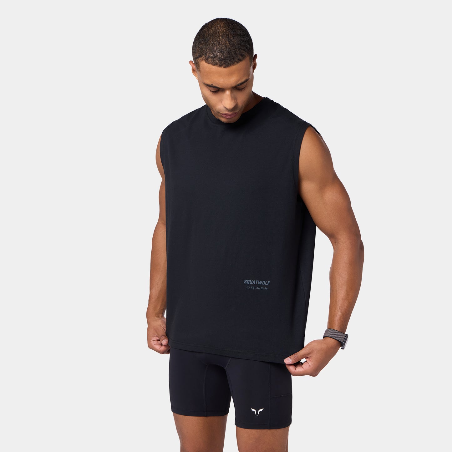 Graphic Relaxed Tank - Black