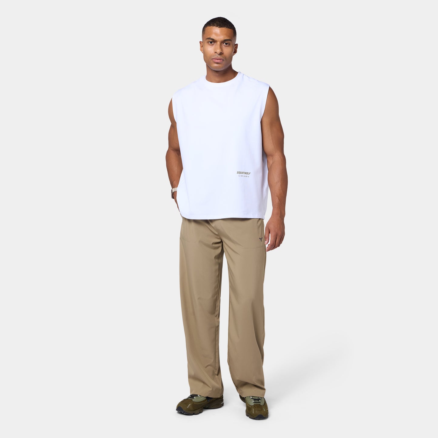 Graphic Relaxed Tank - Pearl White