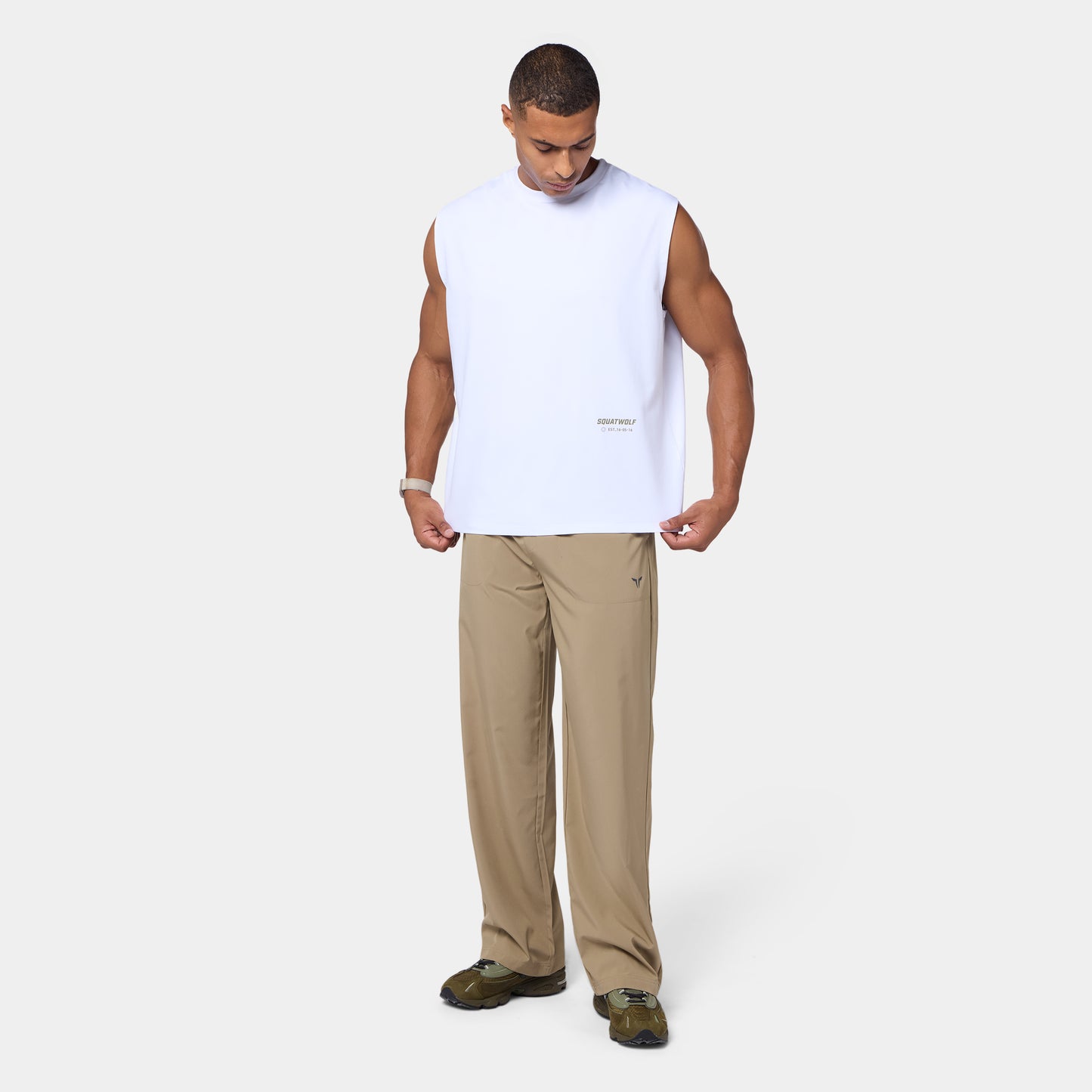 Graphic Relaxed Tank - Pearl White