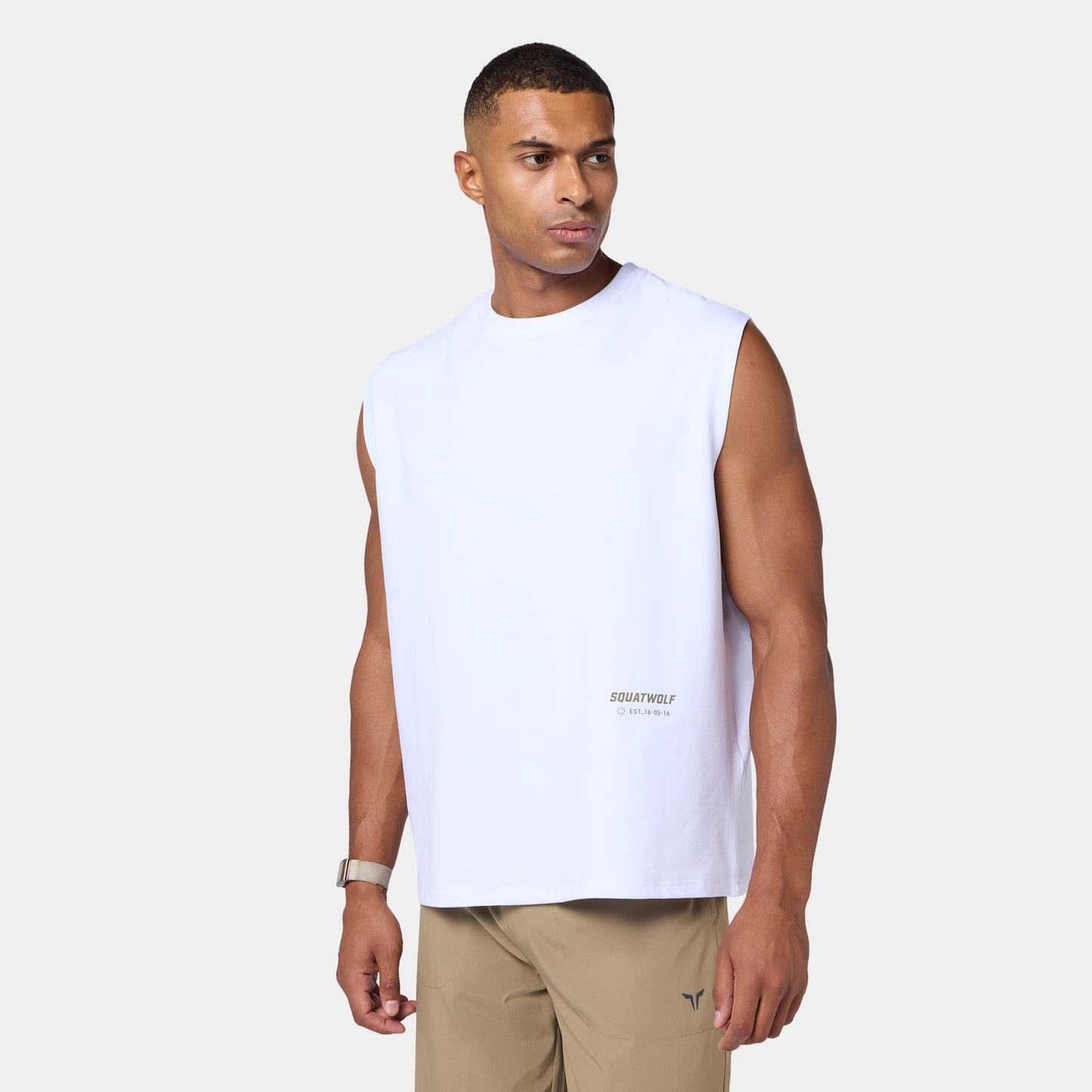 Graphic Relaxed Tank - Pearl White