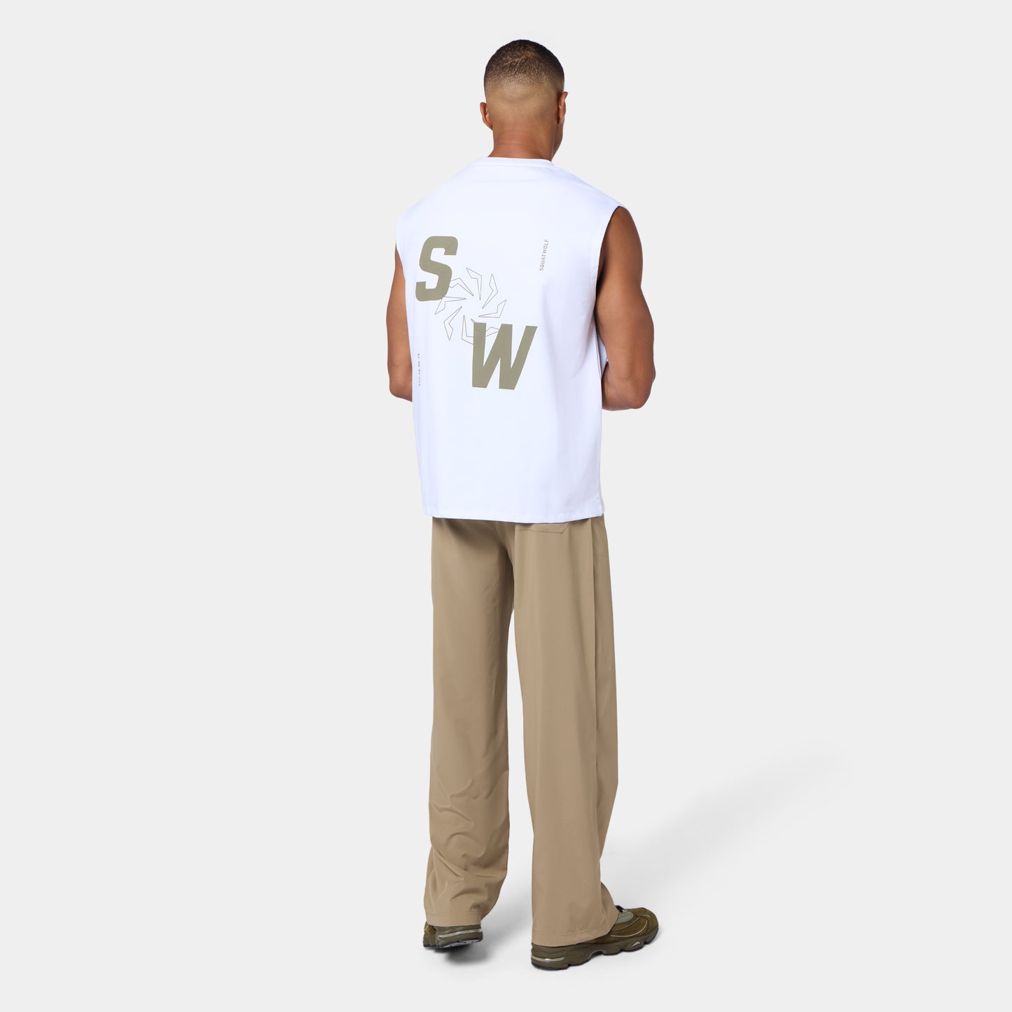 Graphic Relaxed Tank - Pearl White