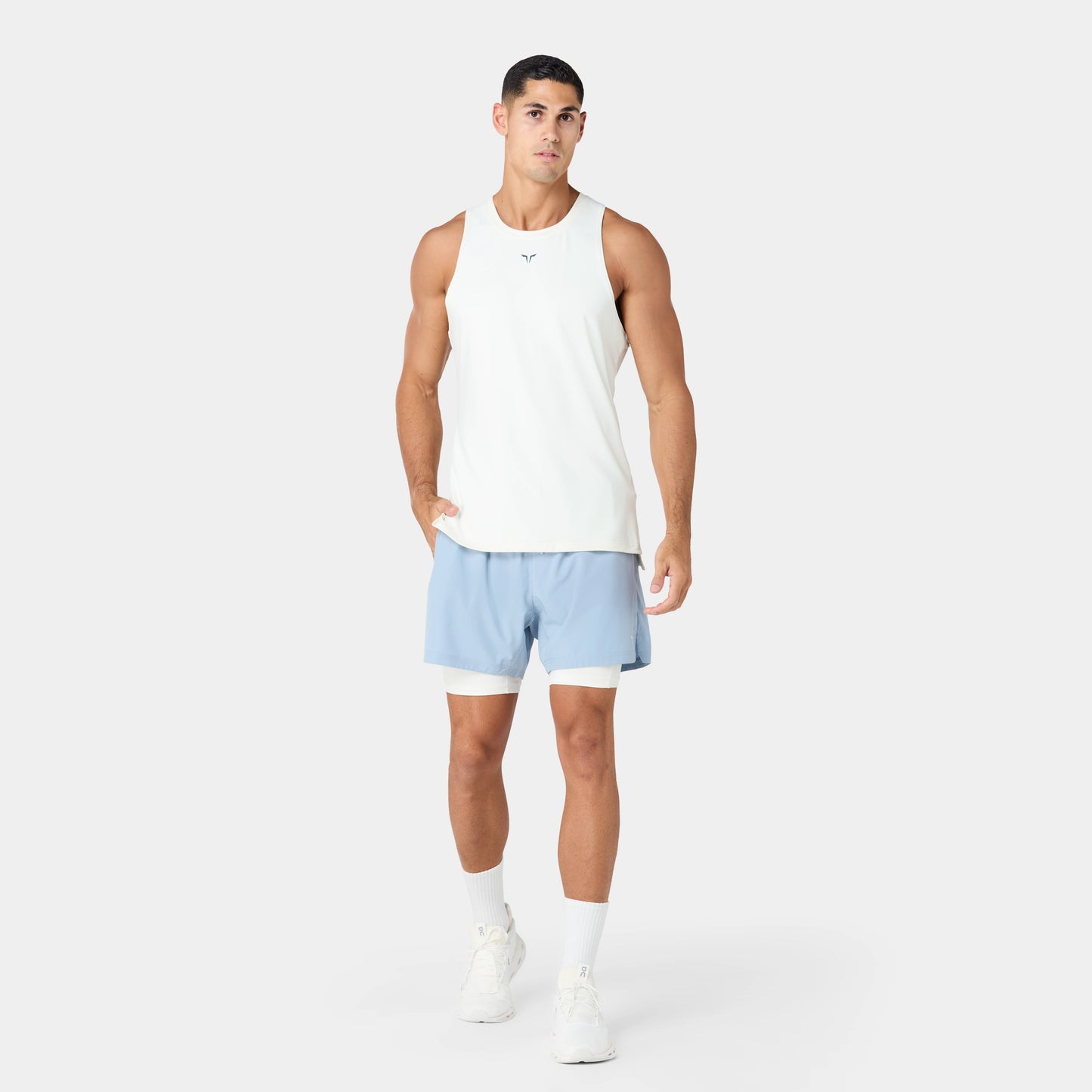 شورت فاونديشن 2 في 1 5" - أزرق مغبر