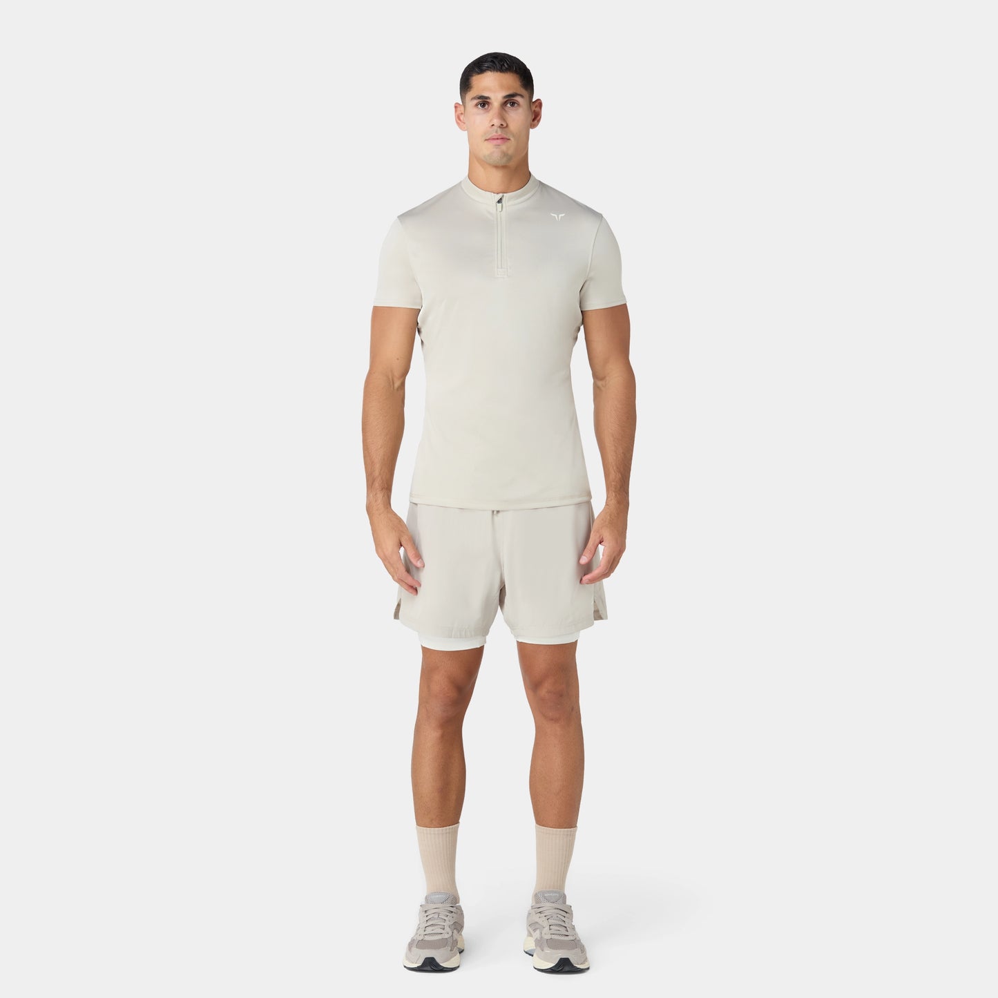 تيشيرت خفيف بريع سحاب- فضي مطفي