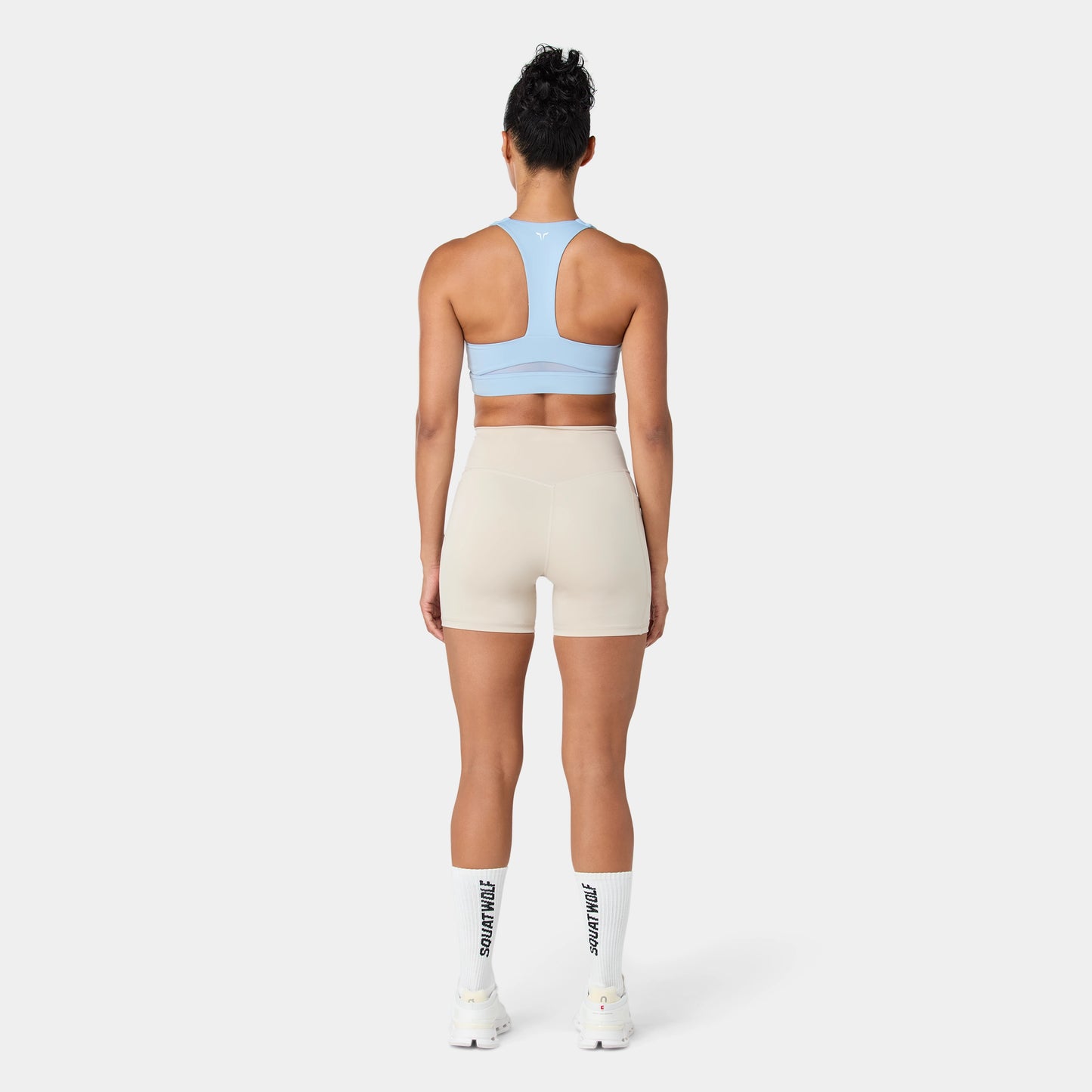 شورت بخصر مرتفع 5"- فضي مطفي