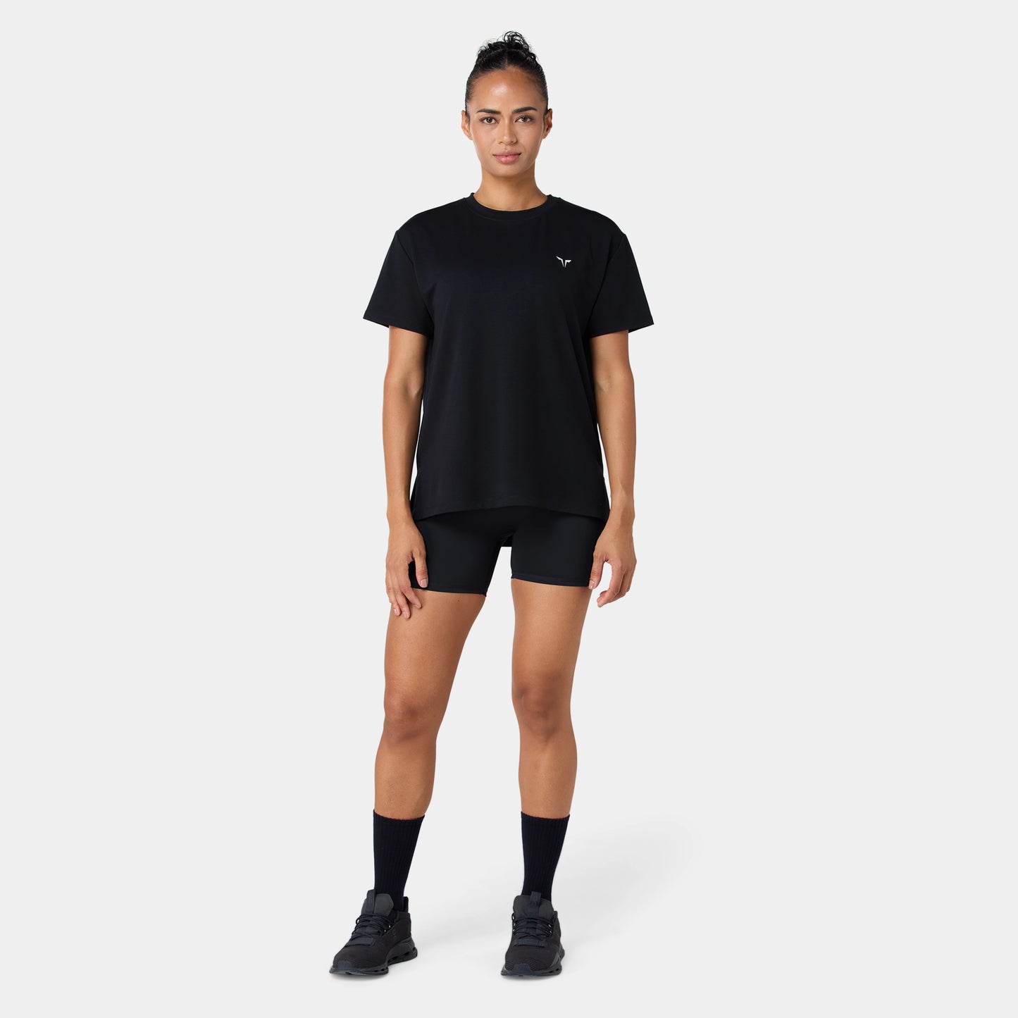  تيشيرت فاونديشن فضفاض - أسود