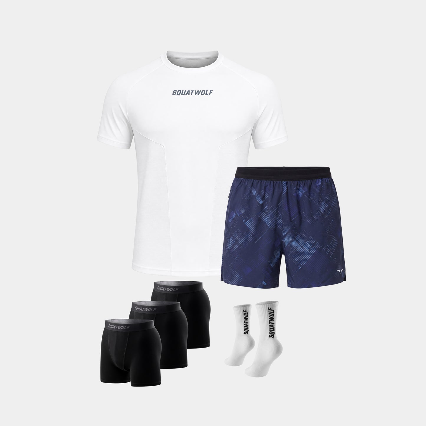 Alpha Set - Pearl White & Geometric Navy