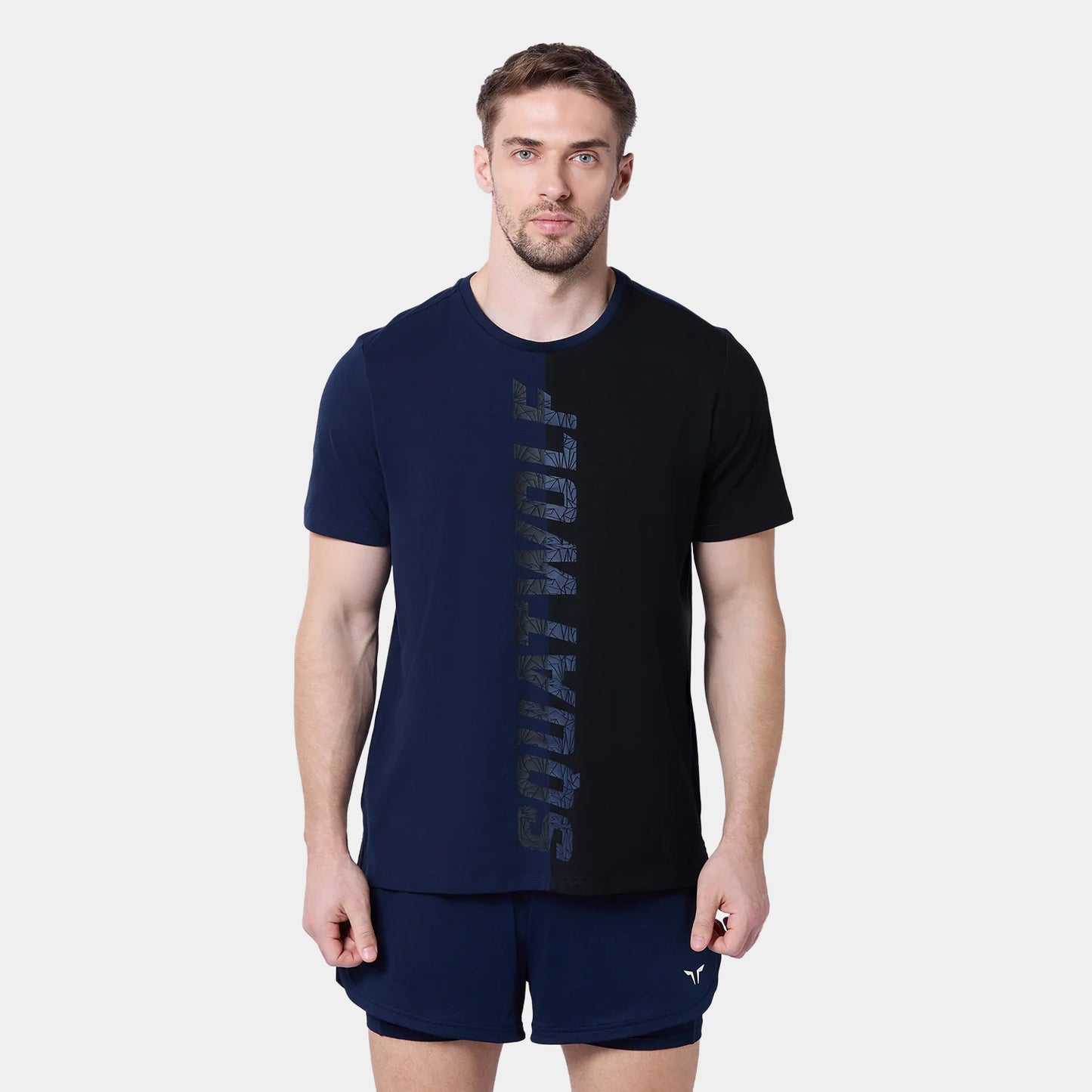 Split Logo T-shirt - Navy & Black
