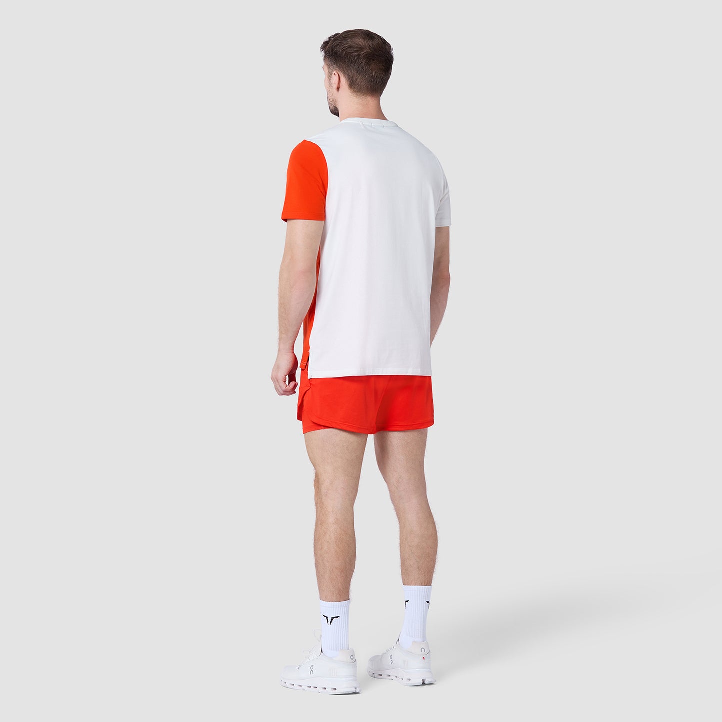 Split Logo T-shirt - Pearl White & Orange.Com