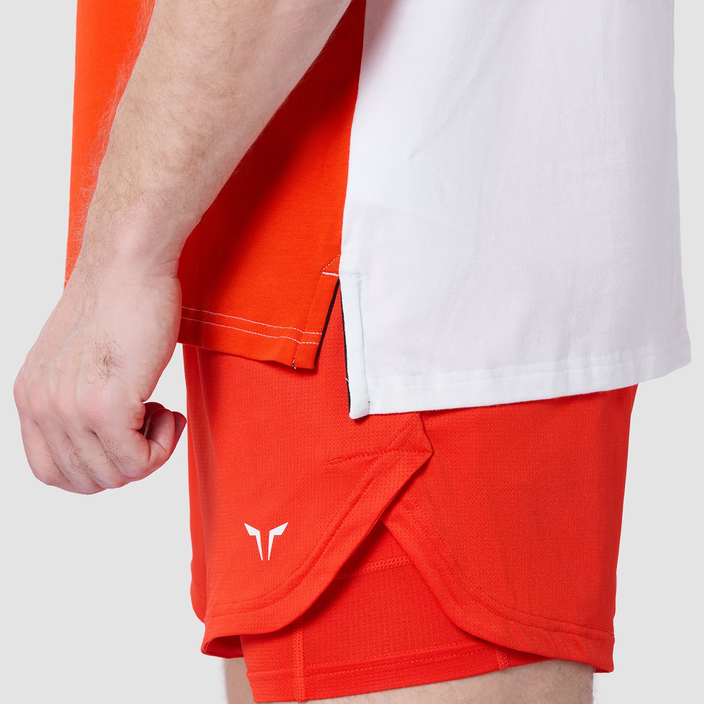 Split Logo T-shirt - Pearl White & Orange.Com