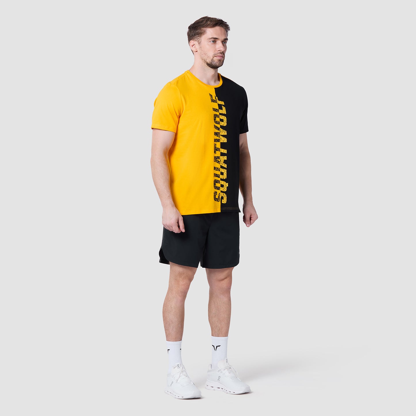 Split Logo T-shirt - Spectra Yellow & Black