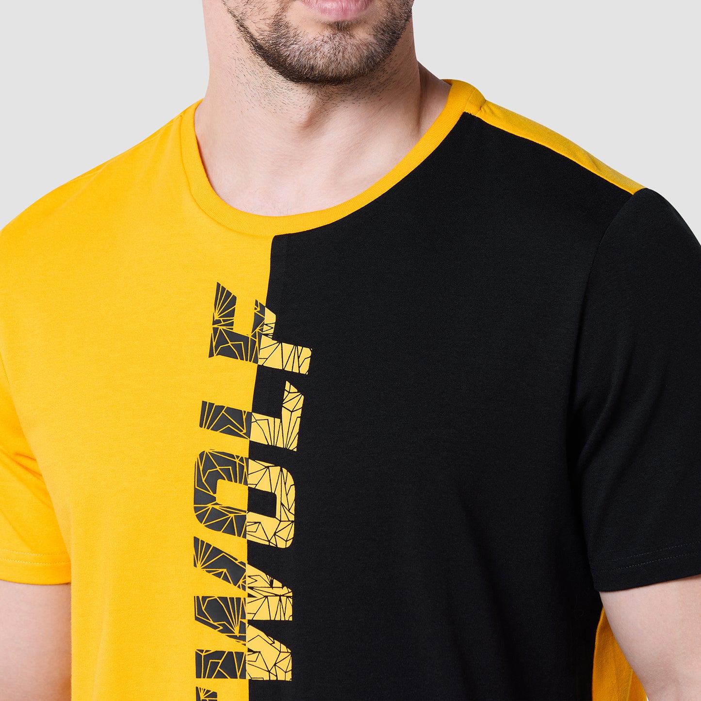 Split Logo T-shirt - Spectra Yellow & Black