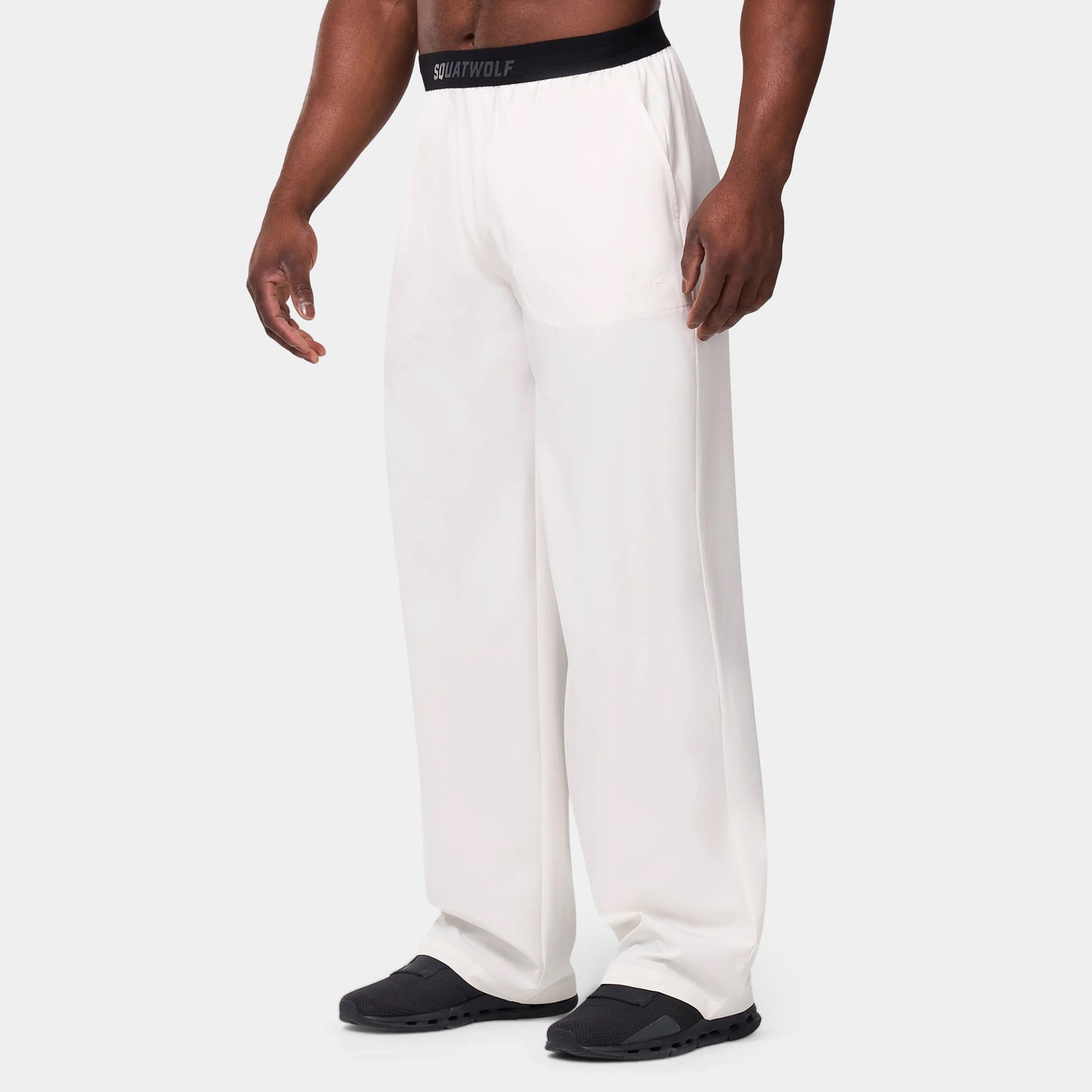 Woven Stretch Joggers - Pearl White