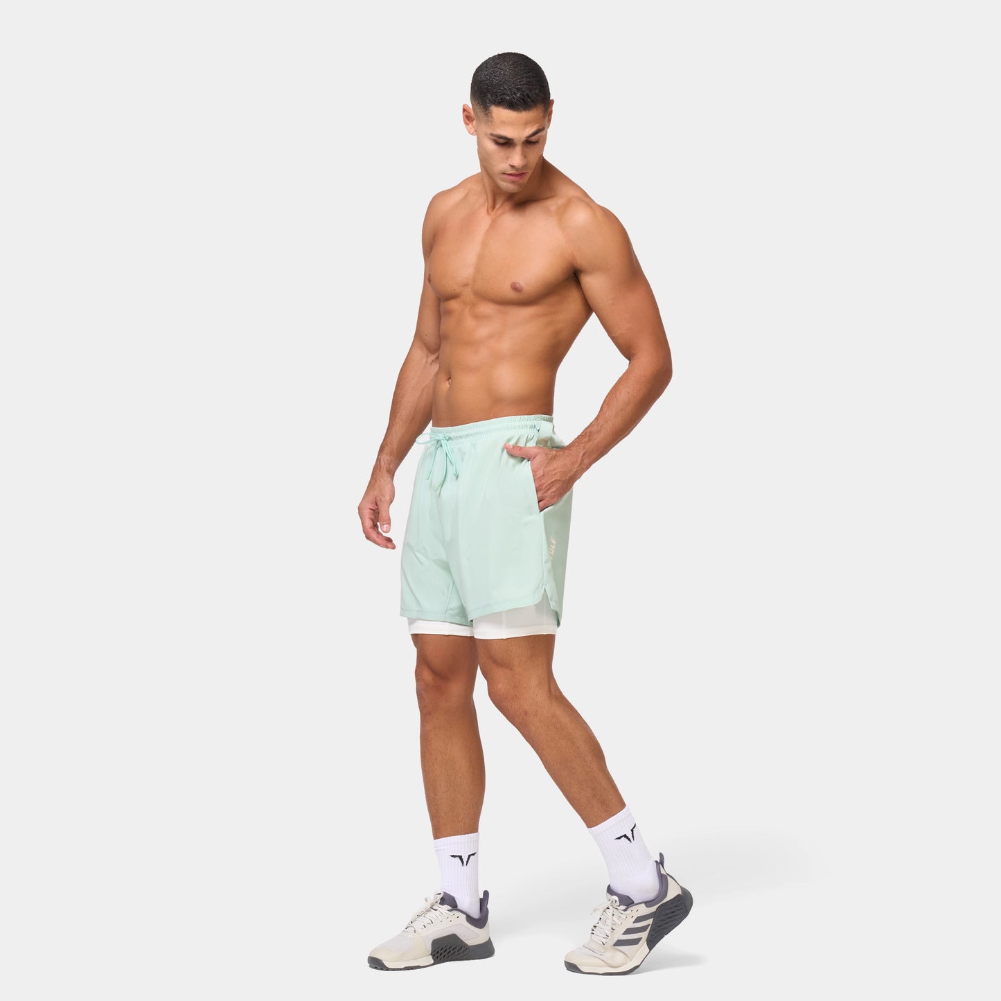 شورت فاونديشن 5" 2 في 1 - أكوا فاتح