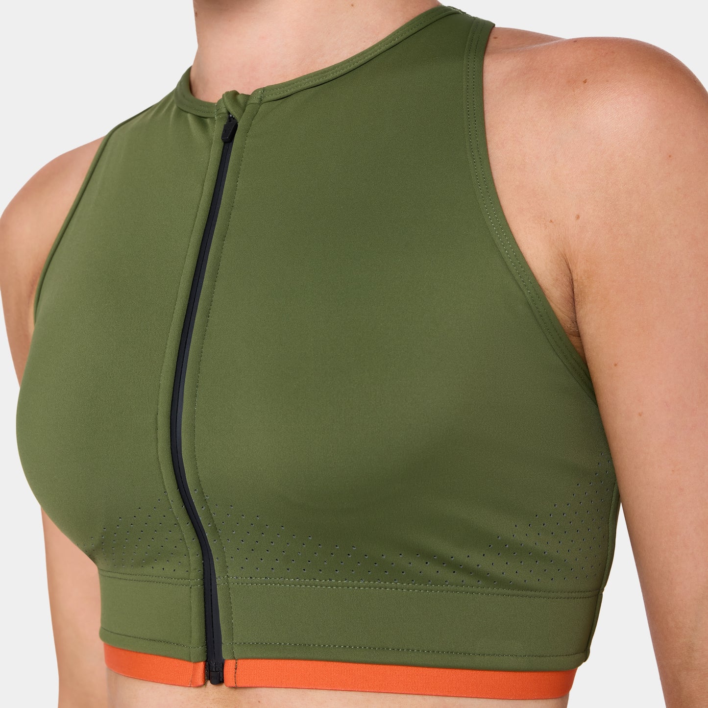 حمالة صدر بتقاطع خلفي و سحاب قابلة للتعديل - زيتي