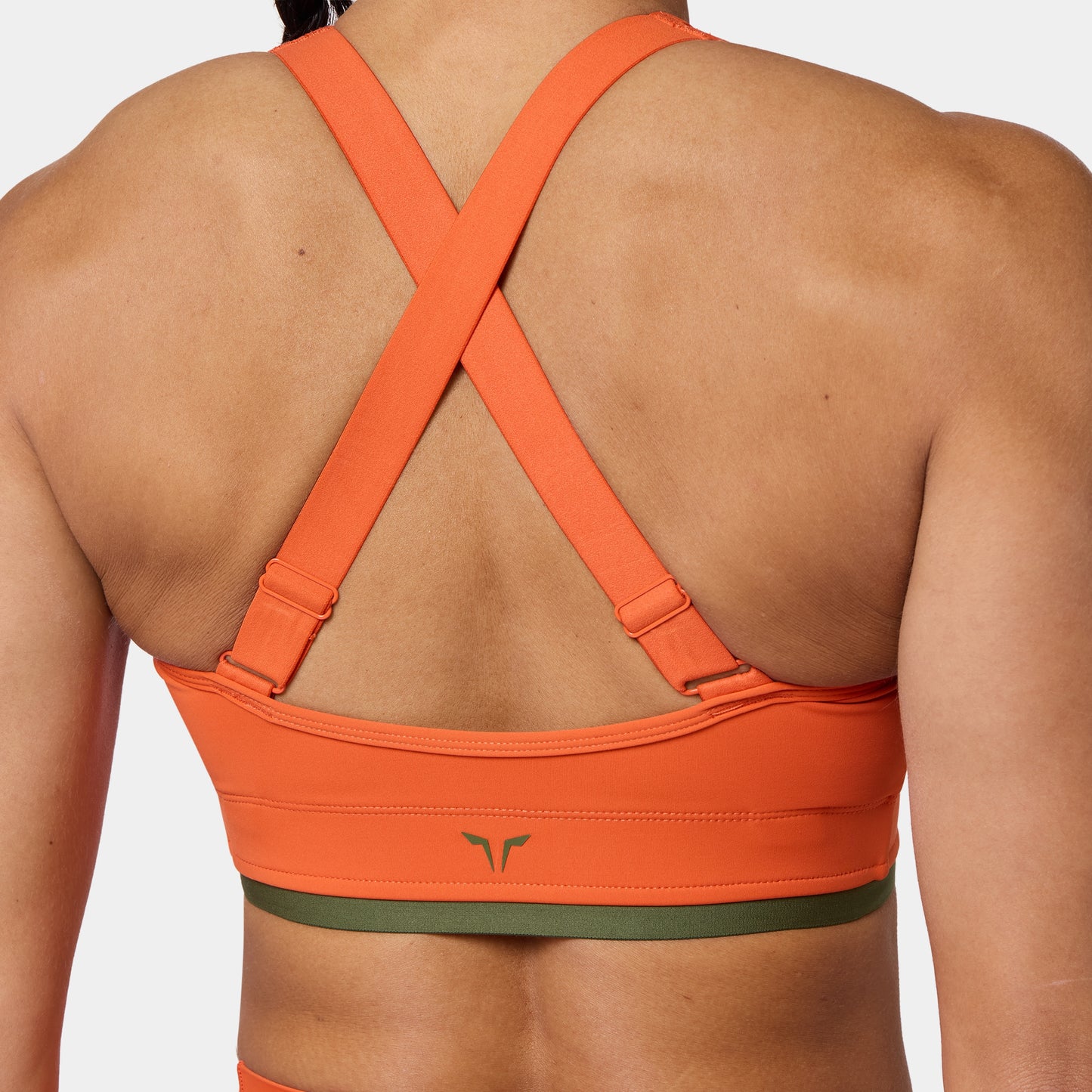 حمالة صدر بتقاطع خلفي و سحاب قابلة للتعديل - برتقالي