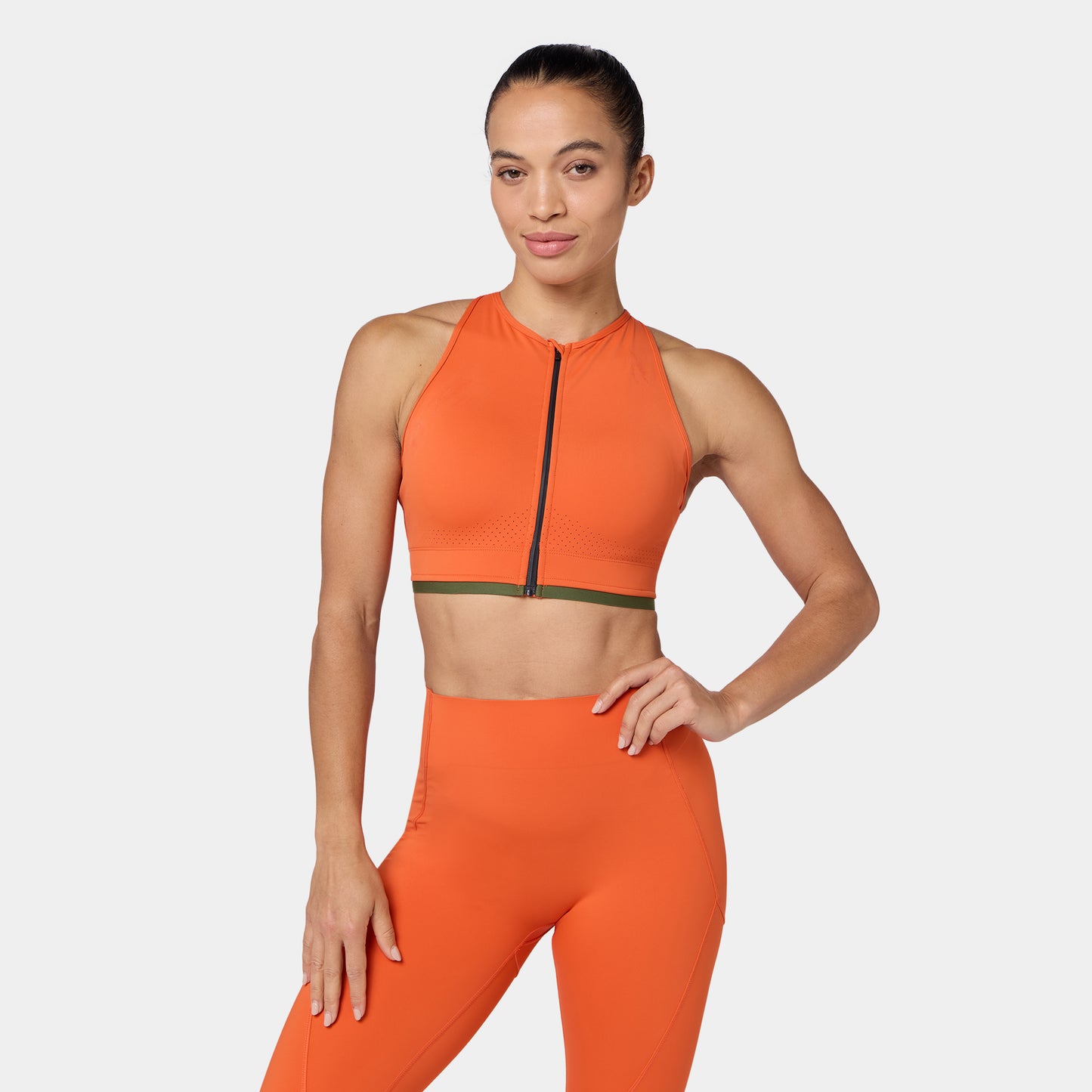 حمالة صدر بتقاطع خلفي و سحاب قابلة للتعديل - برتقالي