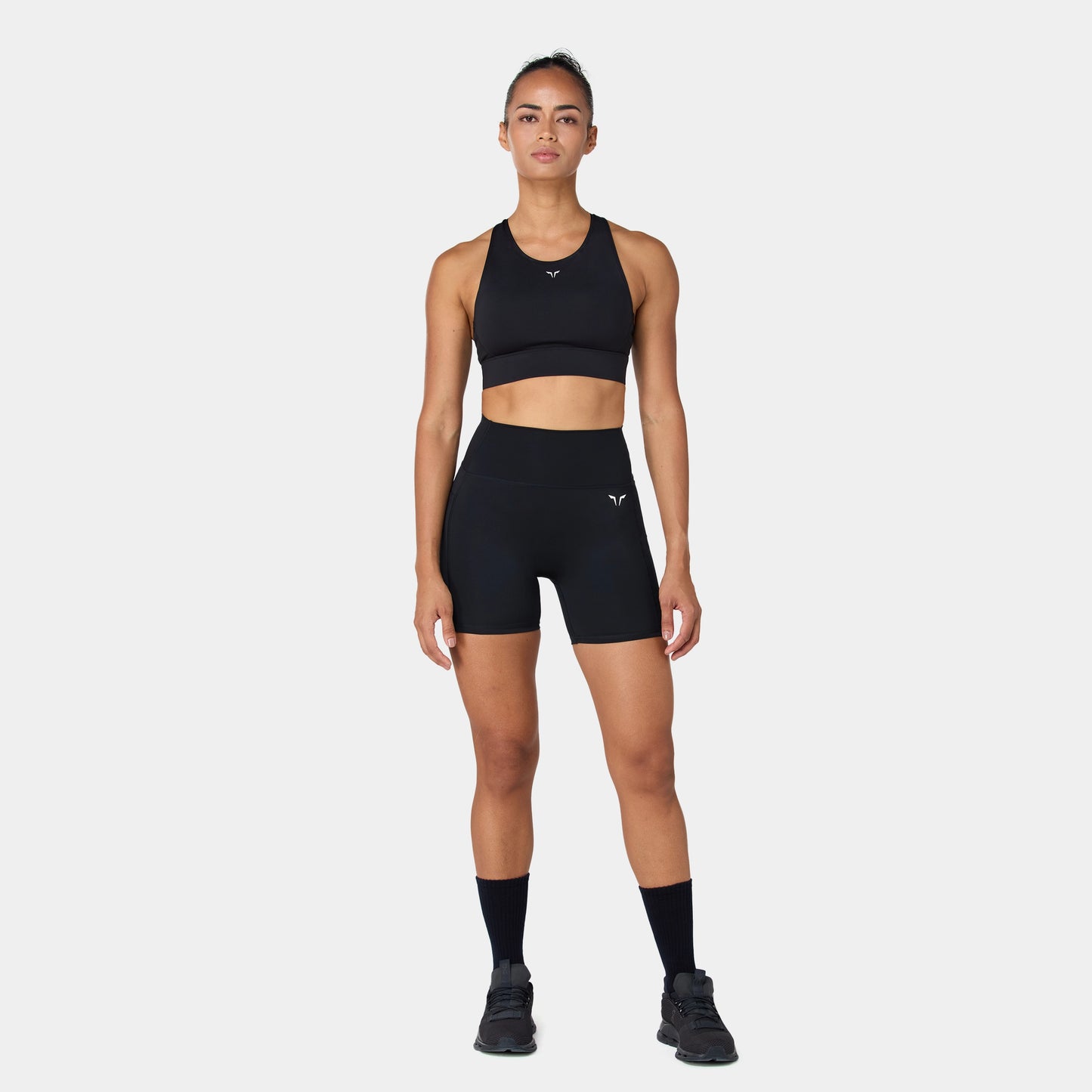 شورت بخصر مرتفع 5" - أسود 