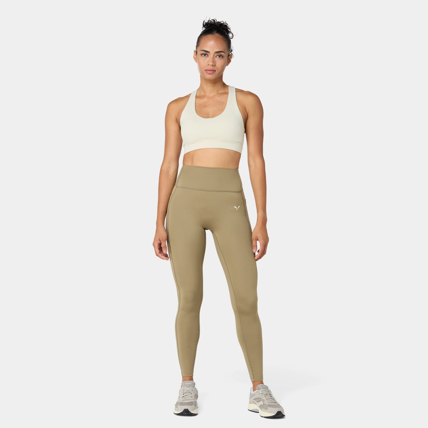 ليقنز بخصر مرتفع 27"- زيتوني