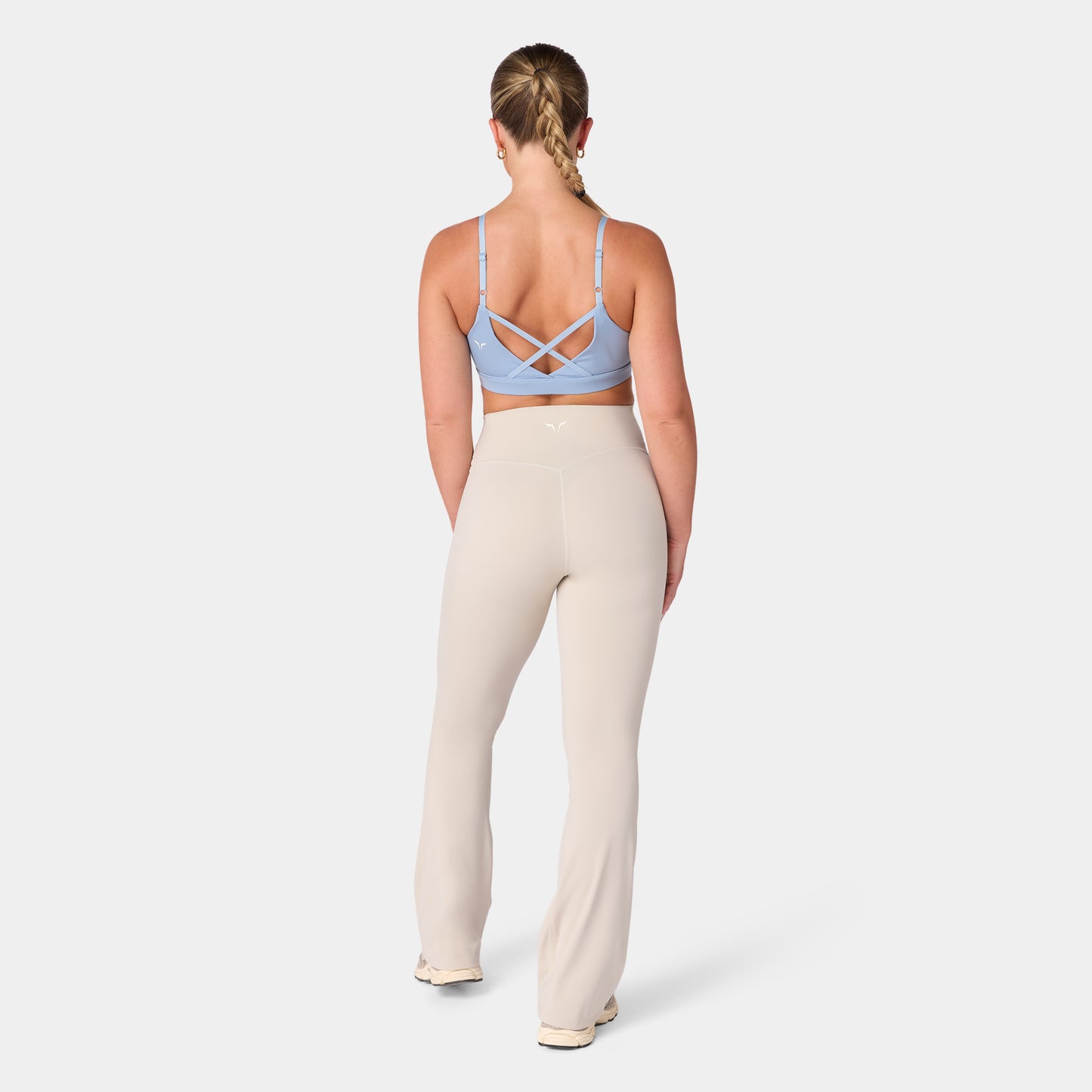 بنطلون فلريد بخصر مرتفع - فضي مطفي