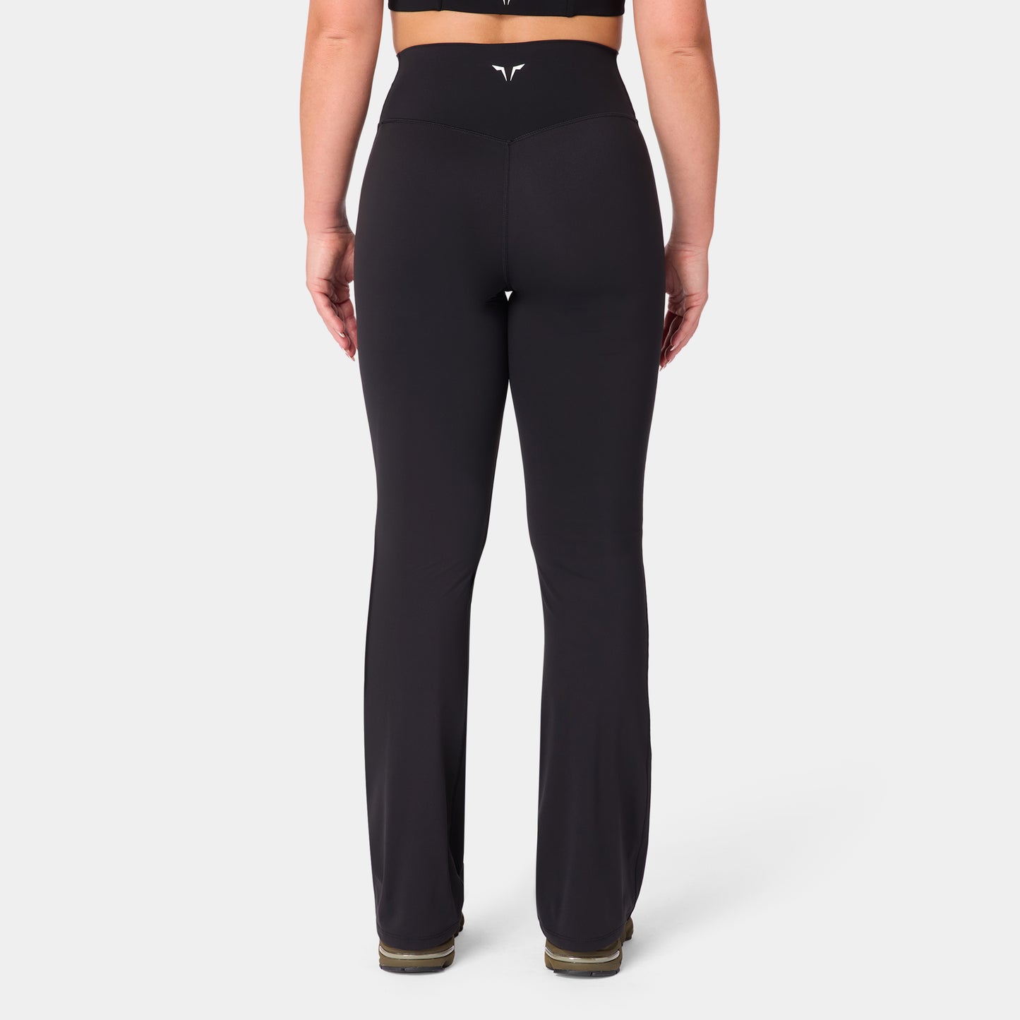 بنطلون فلريد بخصر مرتفع - أسود