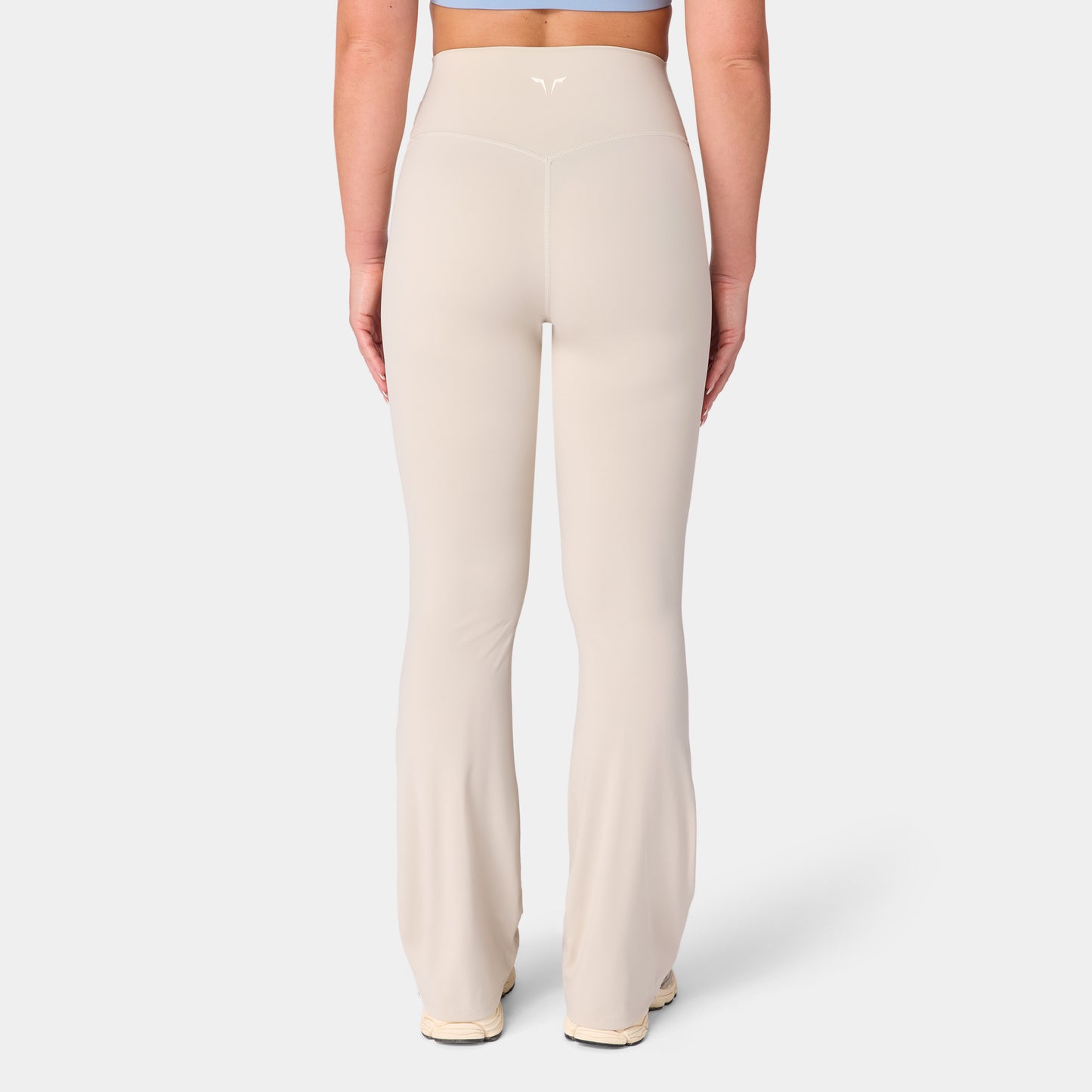 بنطلون فلريد بخصر مرتفع - فضي مطفي