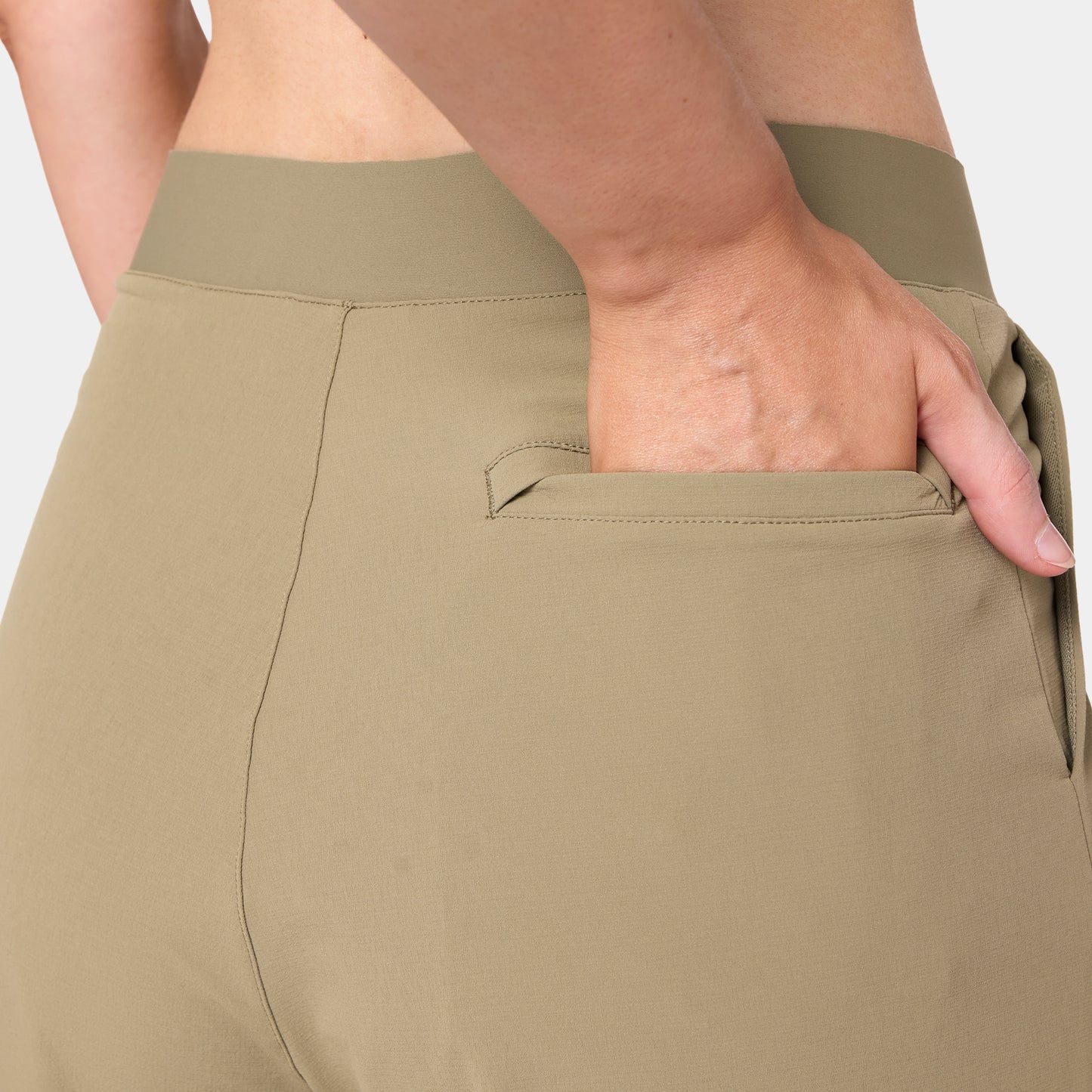 بنطلون واسع الساقين بخصر متقاطع - عشبي