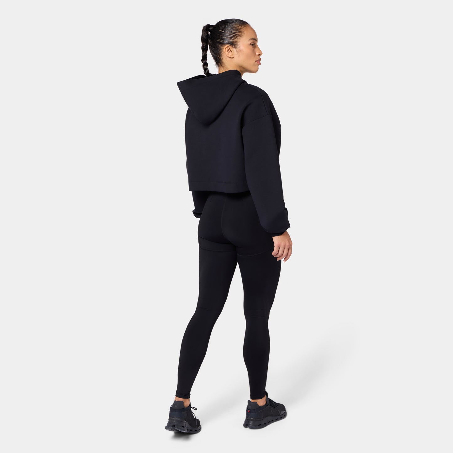 هودي كروب فضفاض - أسود