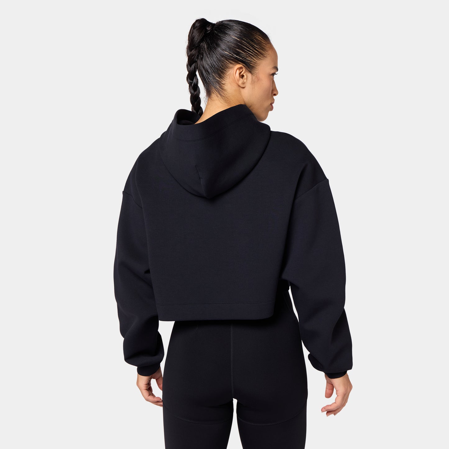 هودي كروب فضفاض - أسود