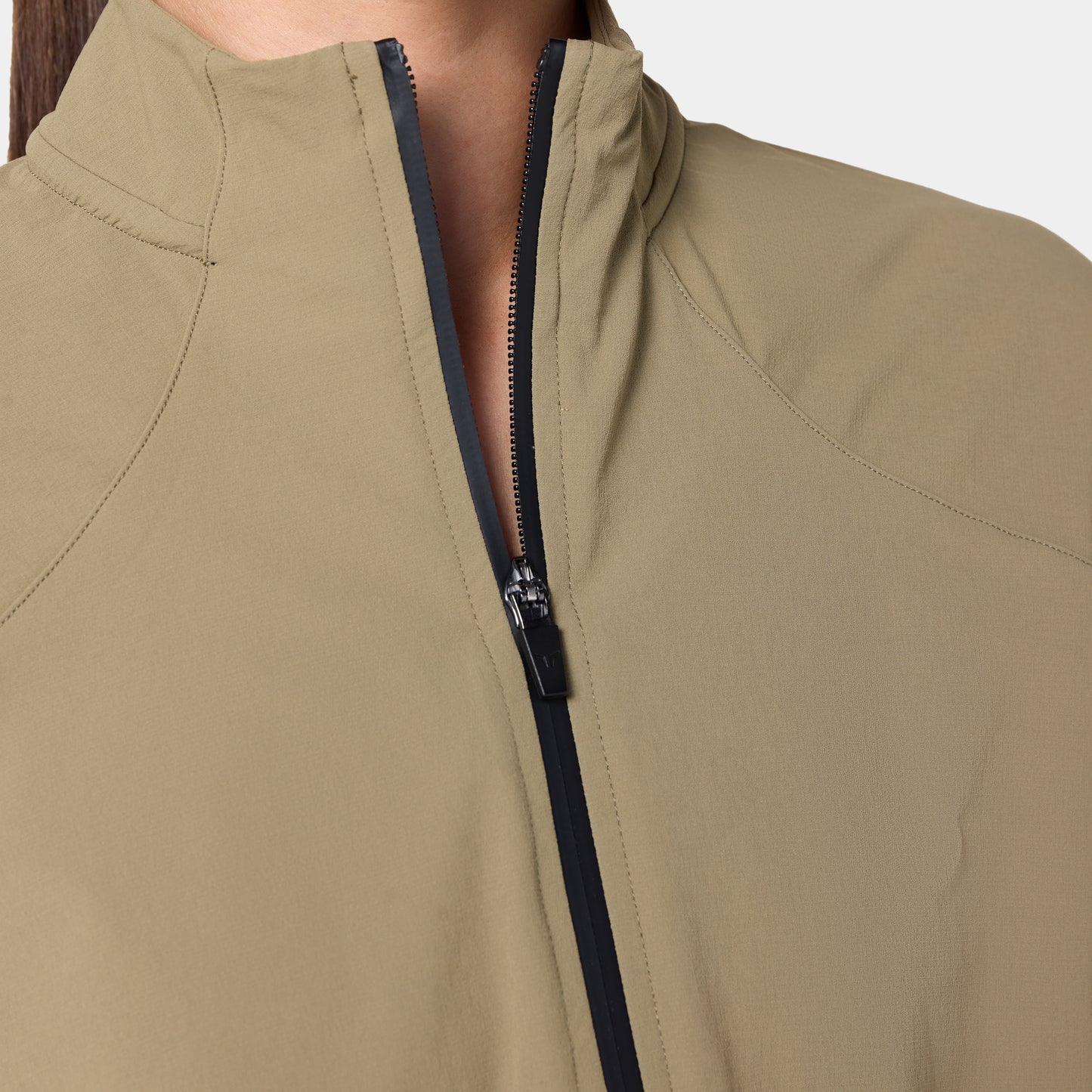 جاكيت ووفن بخصر مرتفع - زيتوني