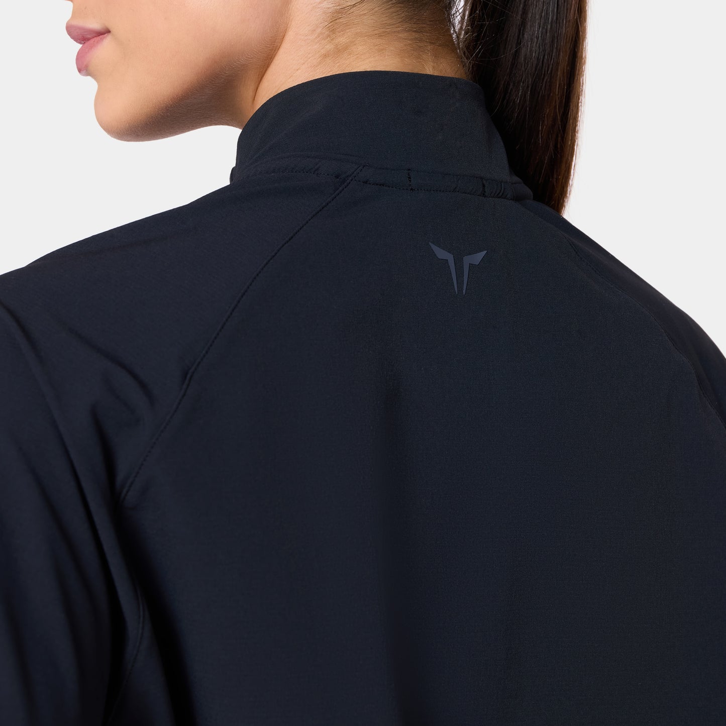 جاكيت ووفن بخصر مرتفع - أسود