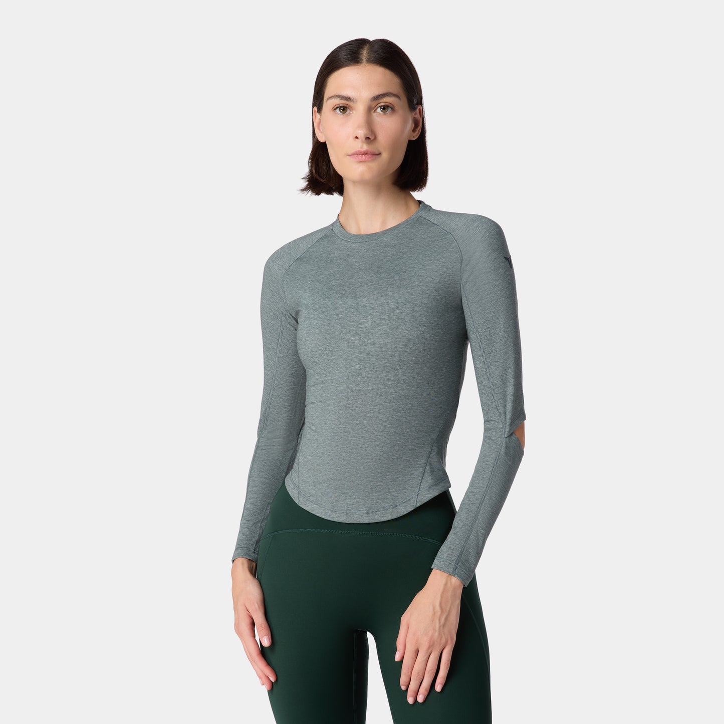 نيوتك تيشيرت آكت دراي® بأكمام طويلة - فستقي مارل