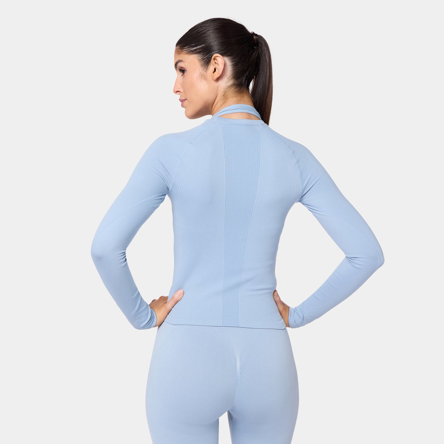 توب كونتور سيمليس بأكمام طويلة - أزرق مغبر