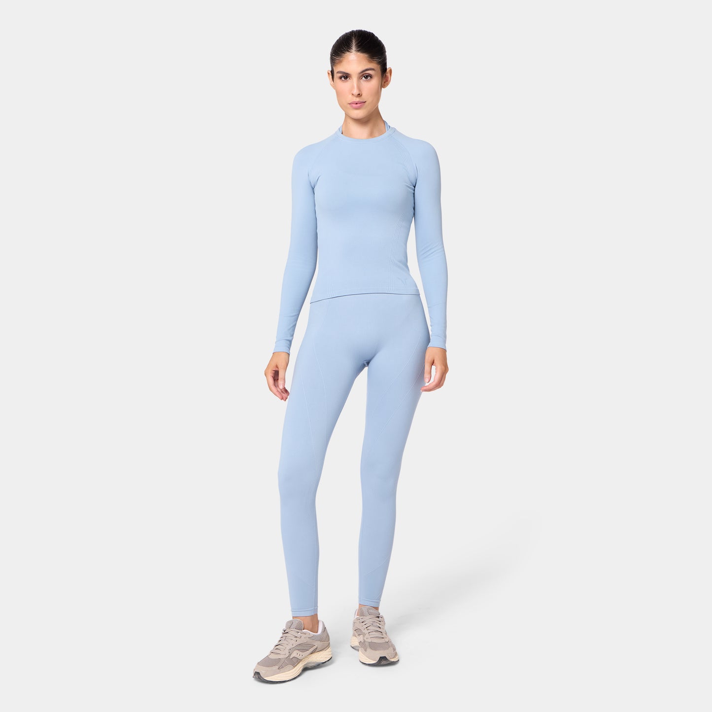 توب كونتور سيمليس بأكمام طويلة - أزرق مغبر