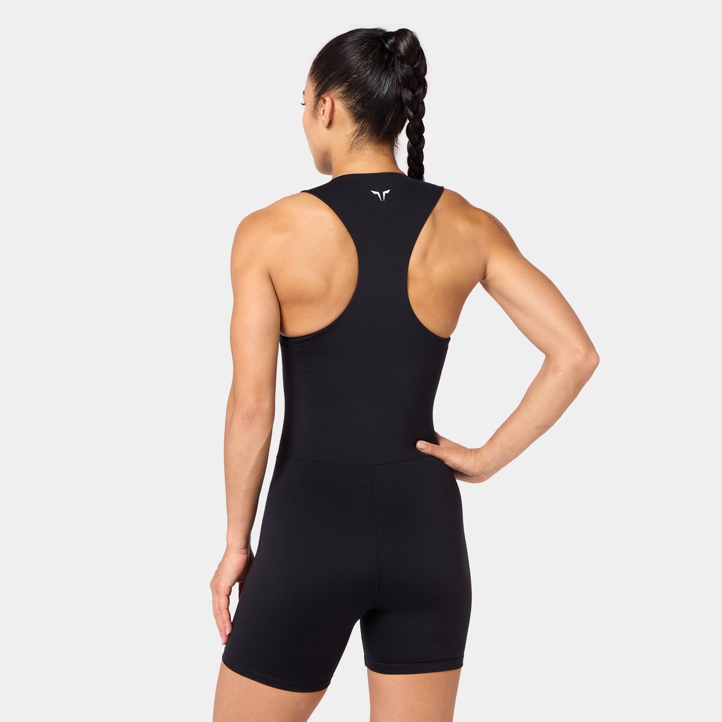 جمبسوت مع سحاب أمامي - أسود