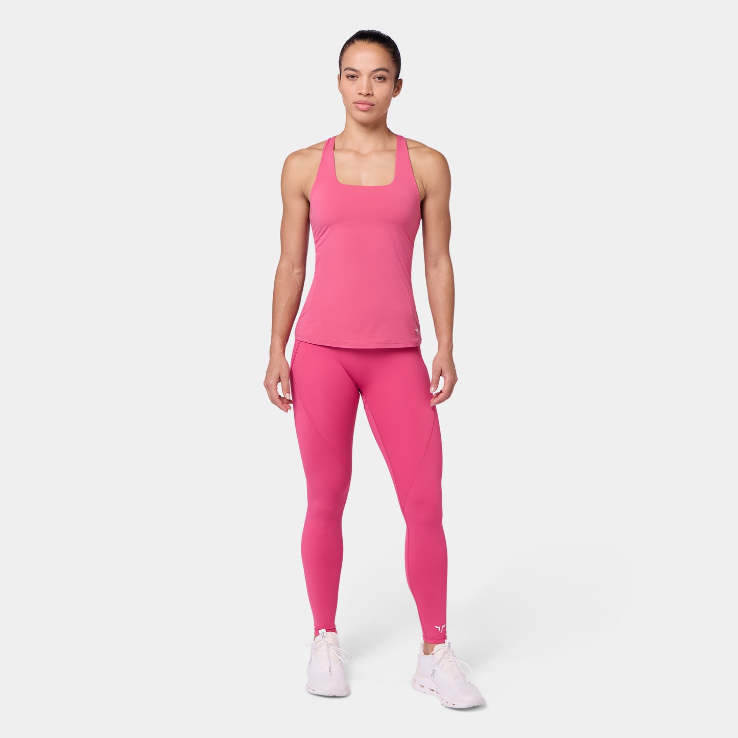 Racer Back Built In Bra Tank - Carmine