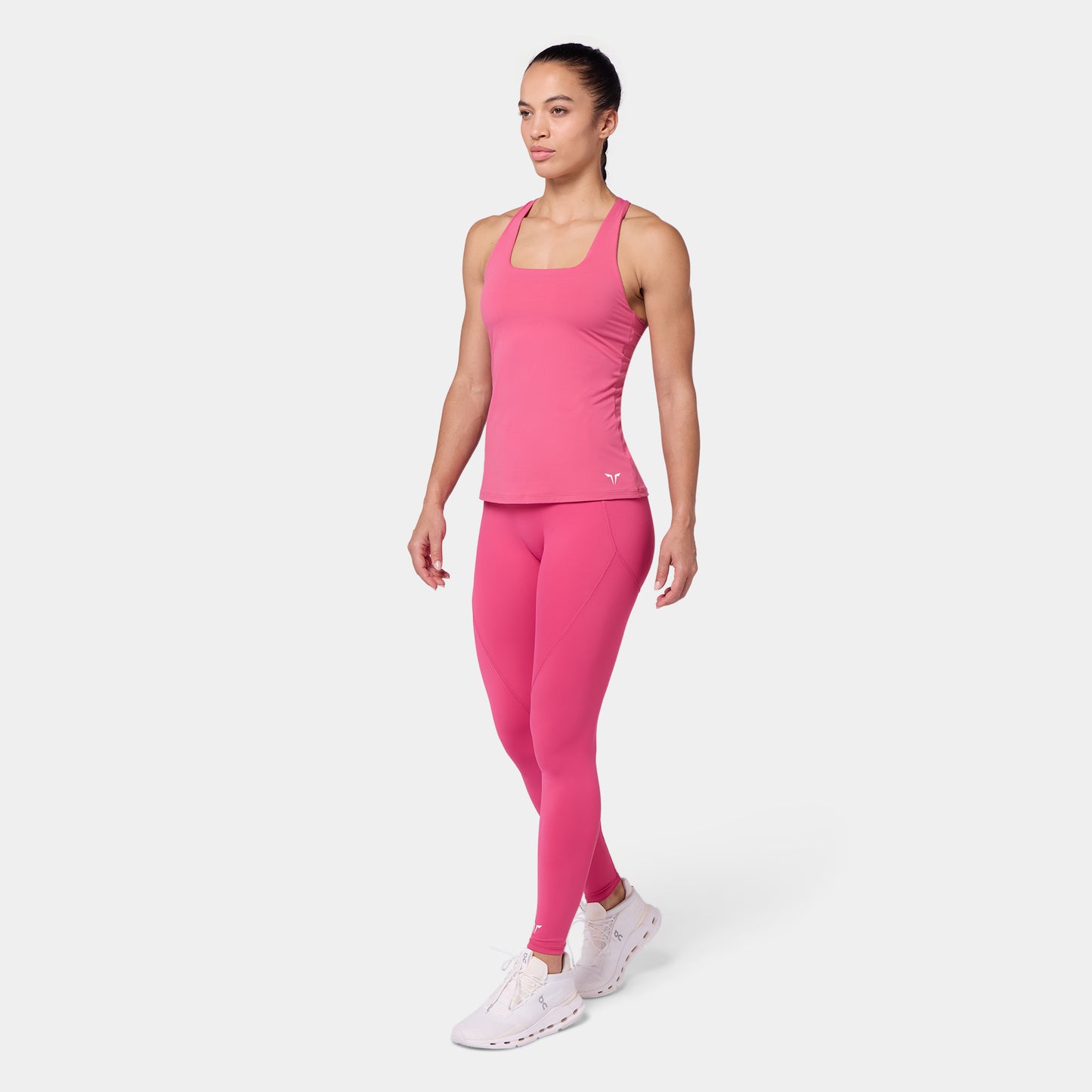 Racer Back Built In Bra Tank - Carmine