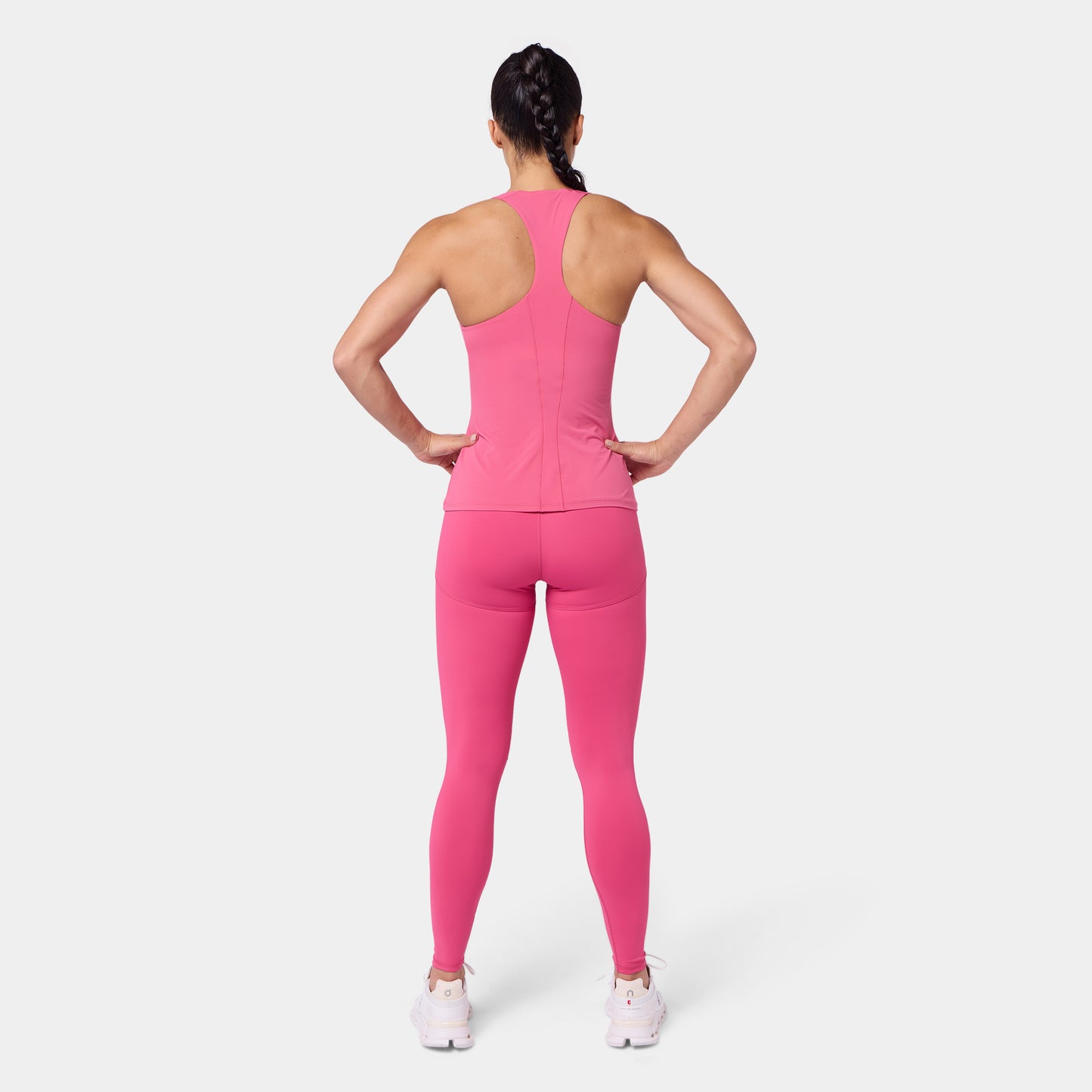 Racer Back Built In Bra Tank - Carmine