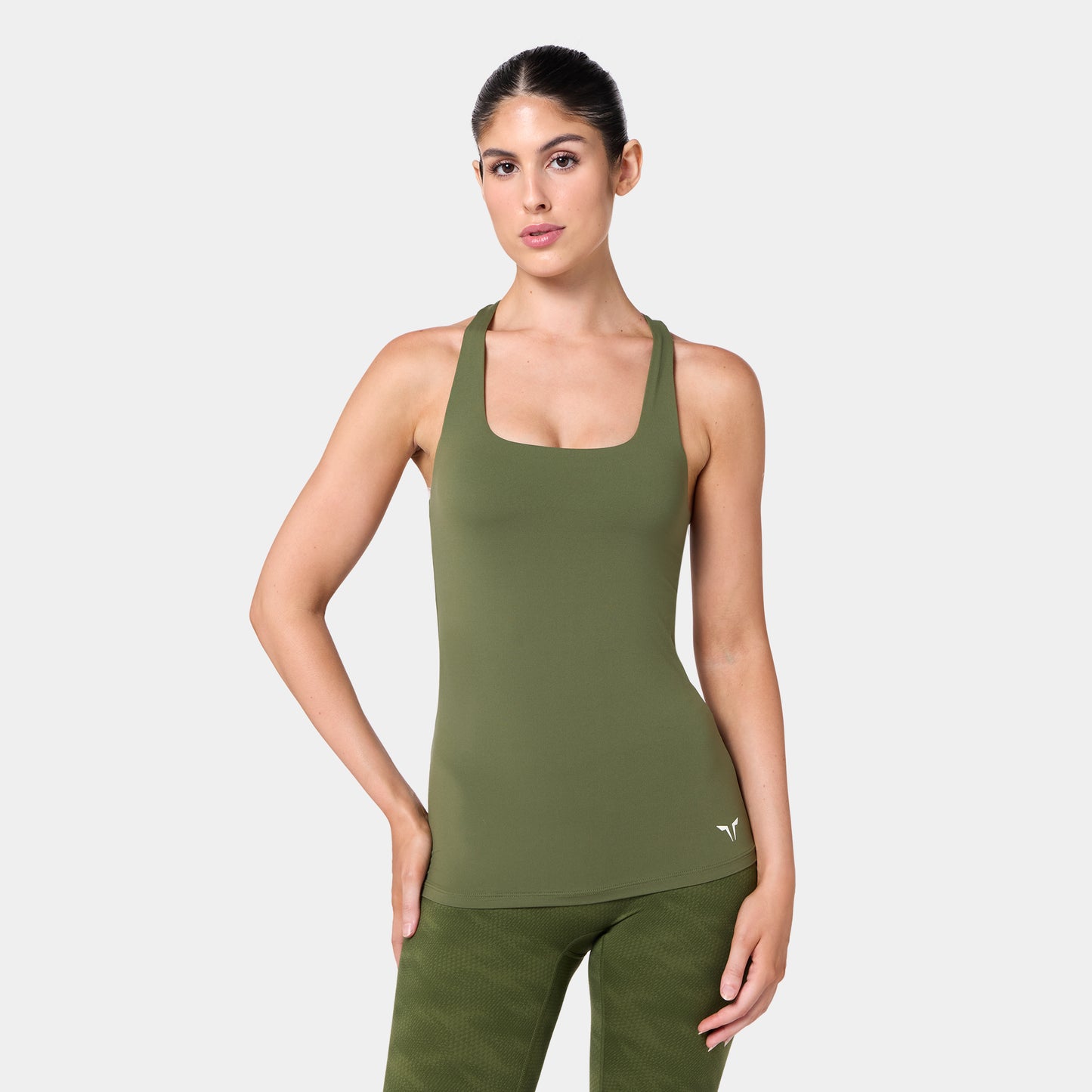 Racer Back Built In Bra Tank - Cypress